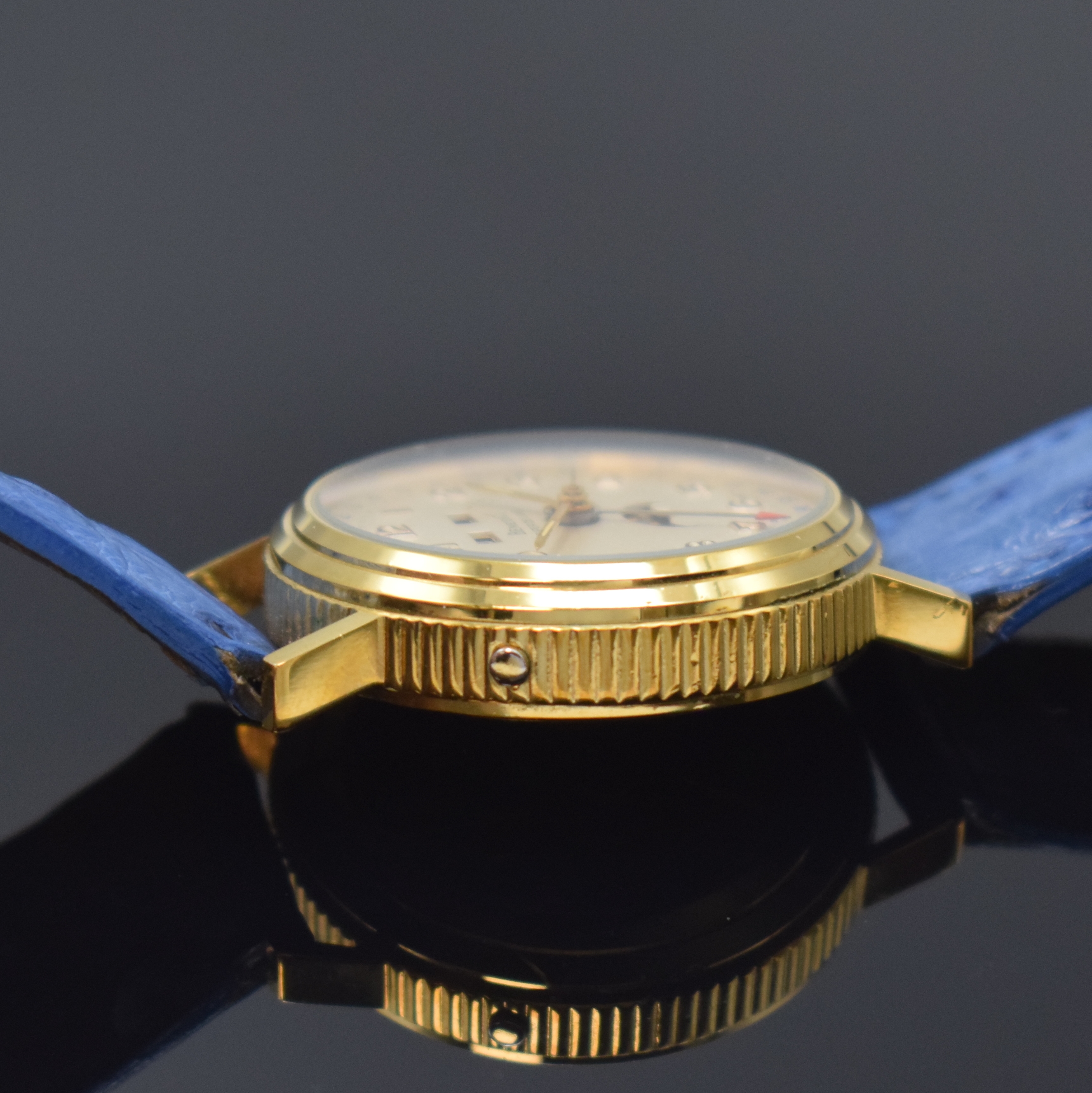 Detail c: BENEDICT Super De Luxe Herrenarmbanduhr mit Vollkalender inklusive Mondphase, Schweiz um 1990, Handaufzug, verg. Geh., Münzrand, beids. vergl., ...