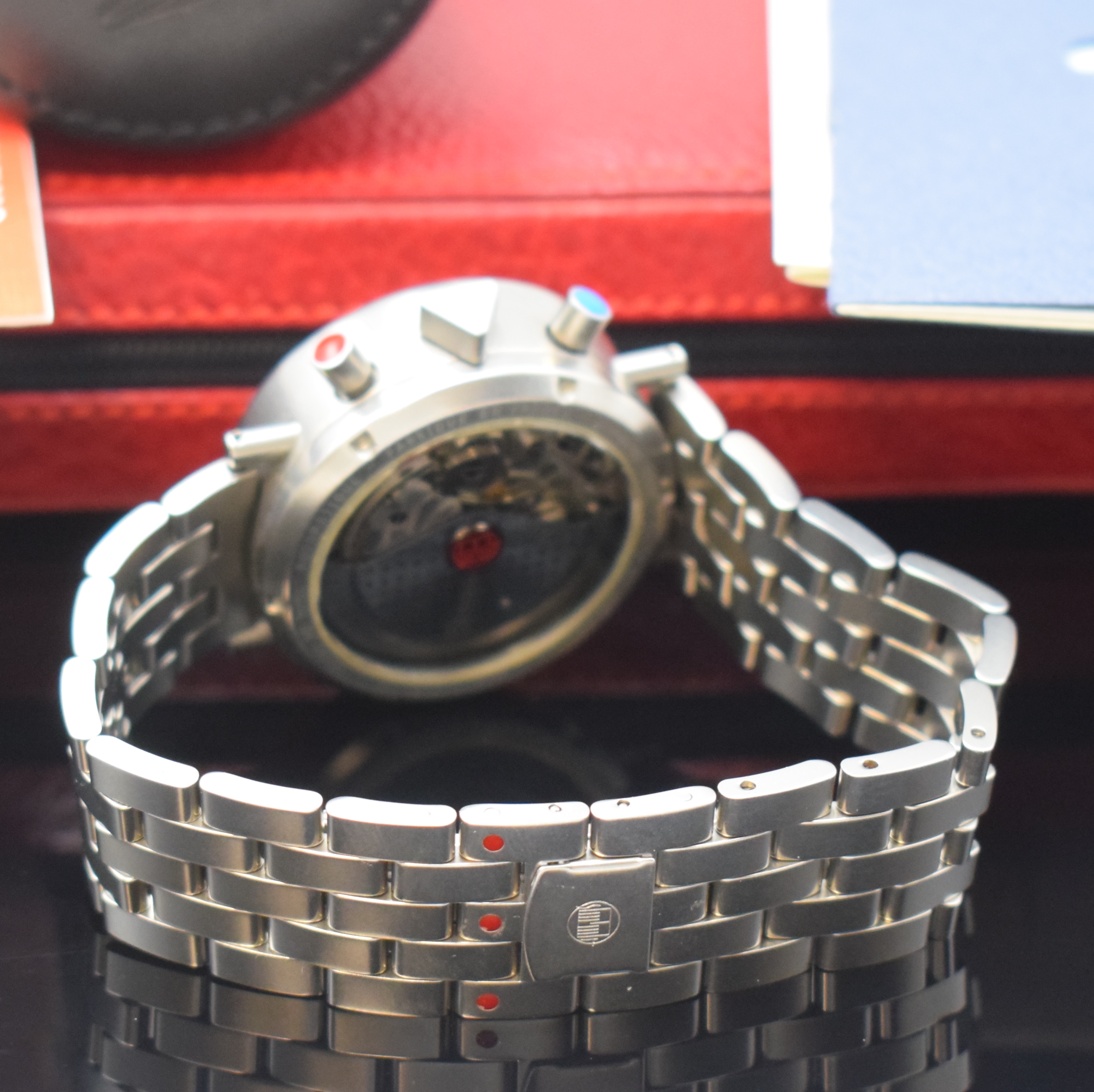 Detail b: ALAIN SILBERSTEIN seltene, auf 100 Stück limitierte Armbanduhr Krono de Noel/Weihnachtschrono, Automatik, Frankreich/Schweiz um 1994, Edelstahlgeh. ...