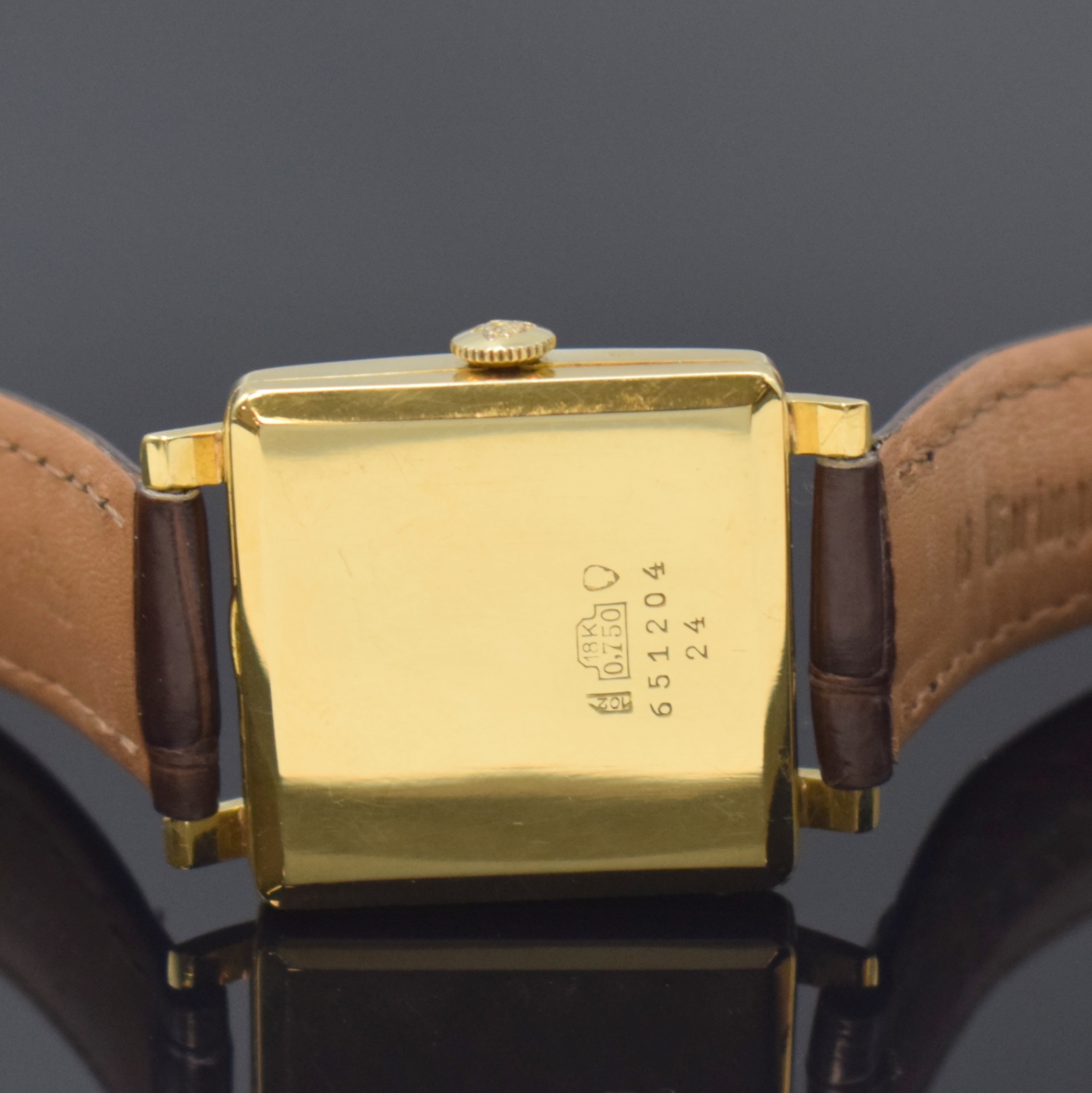 Detail c: NICOLET Armbanduhr in GG 750/000, Automatik, Schweiz um 1957, 2-teil Geh., Boden aufgedr., silb. Zifferbl. m. aufgel. Indizes altersbed. fl., ...