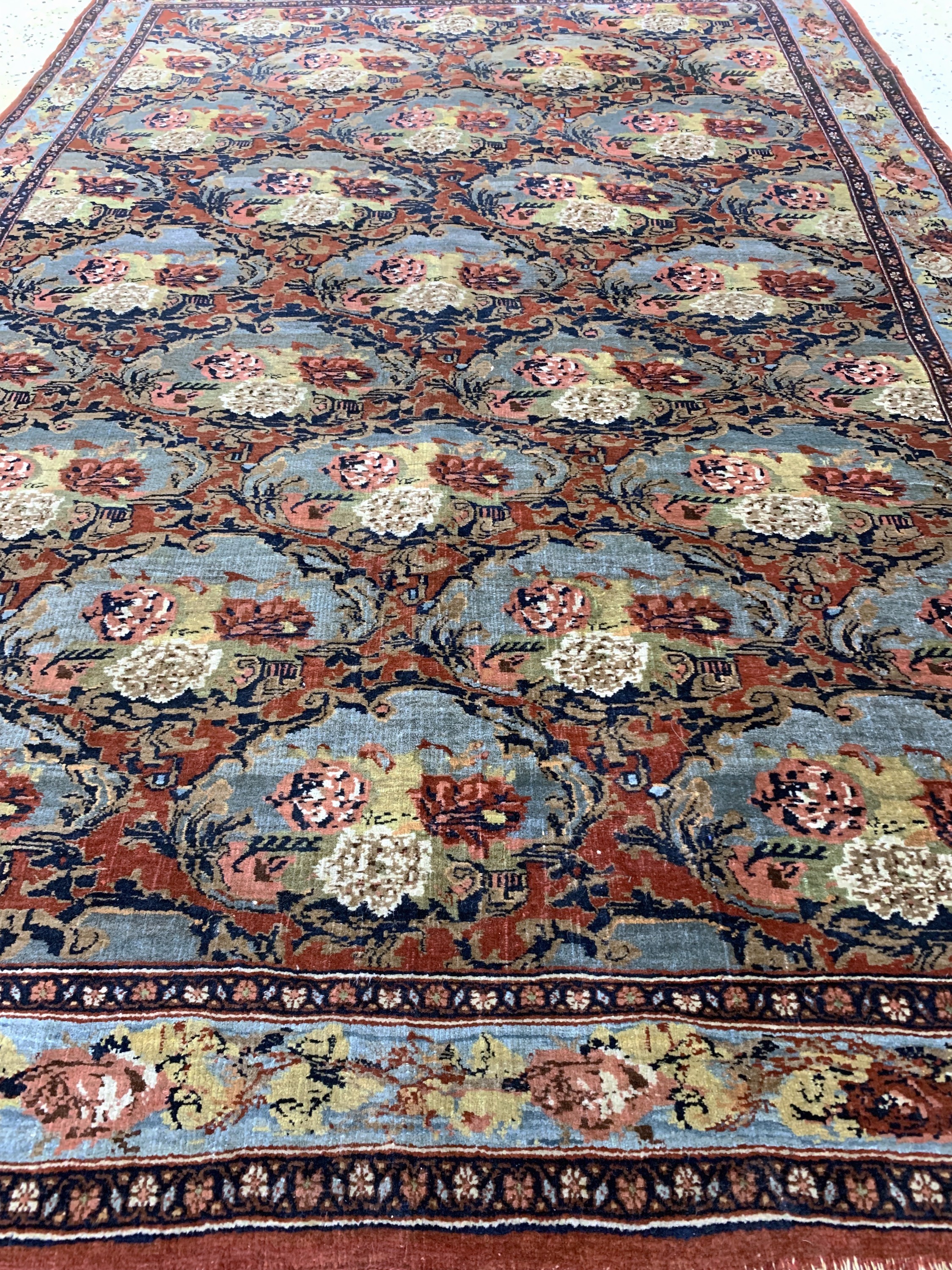 Detail d: Antiker Bidjar Gol-Farang, Persien, um 1900, Wolle auf Baumwolle, ca. 211 x 142 cm, EHZ: 3