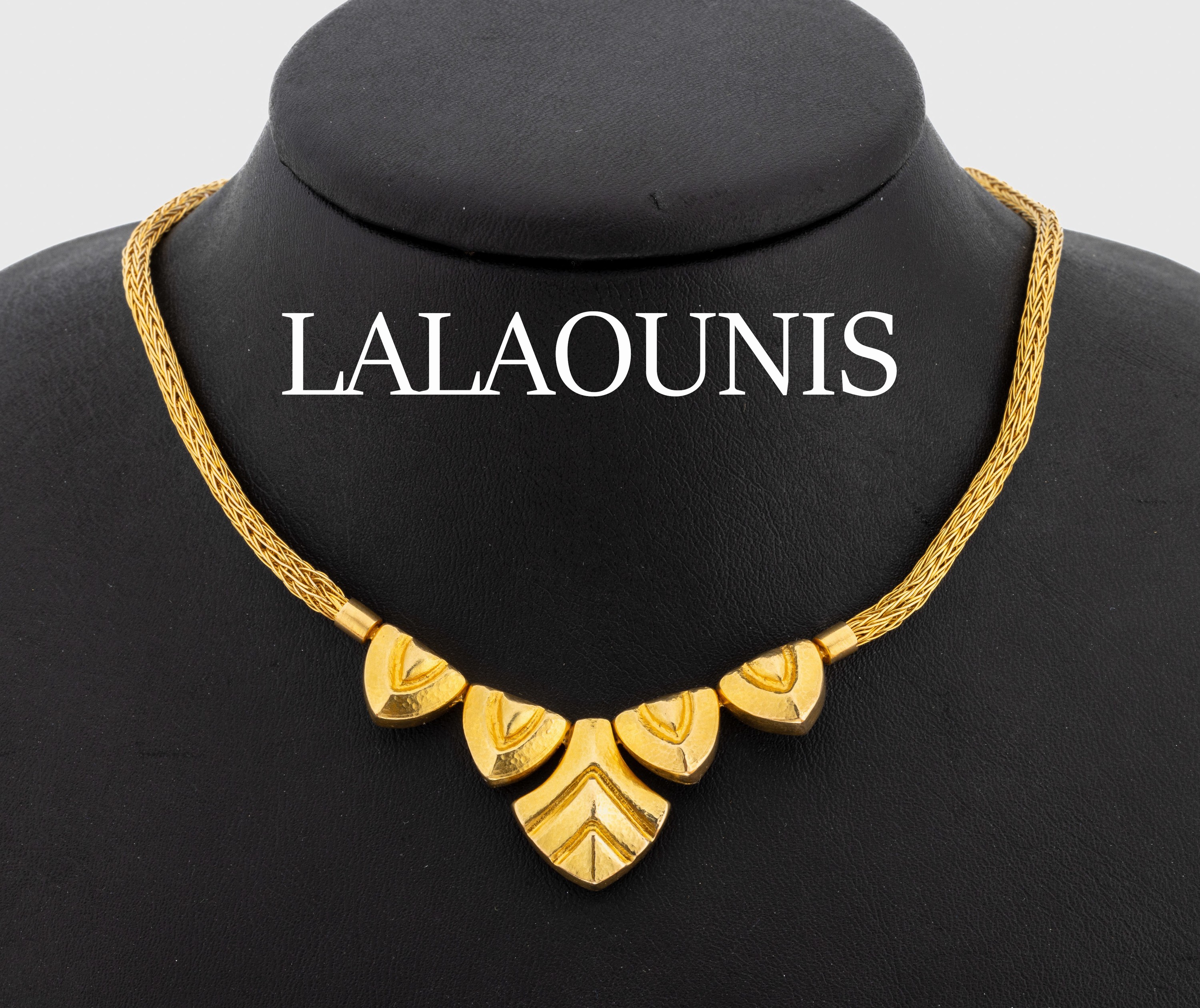18 kt Gold ILIAS LALAOUNIS Collier, GG 750/000, Arbeit des bekannten griechischen Goldschmieds, zu seinen Kunden gehörten u.a. Jackie Kennedy, ...