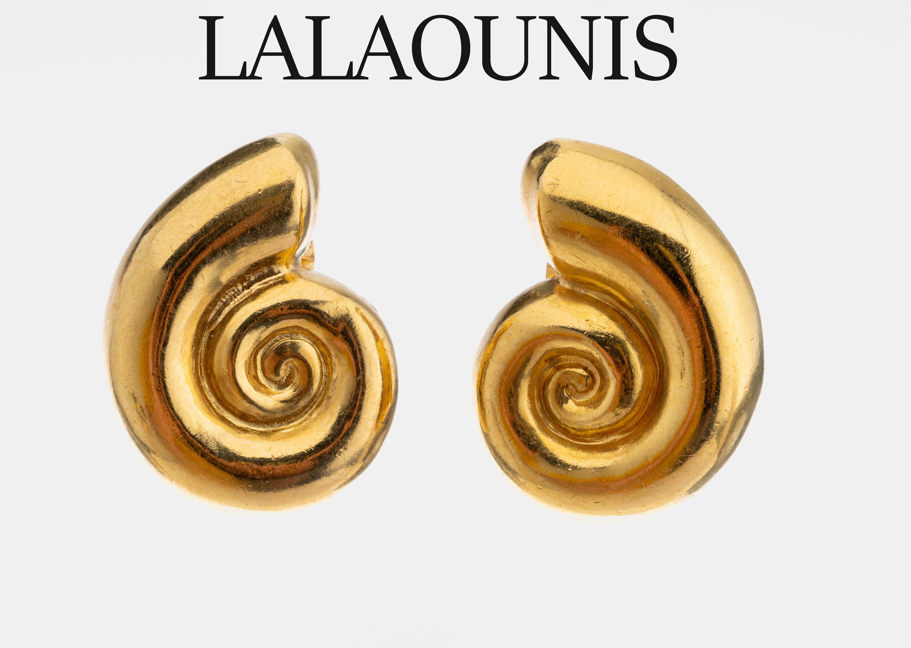 Paar 18 kt Gold ILIAS LALAOUNIS Ohrstecker, GG 750/000, Arbeit des bekannten griechischen Goldschmieds, zu seinen Kunden gehörten u.a. Jackie ...
