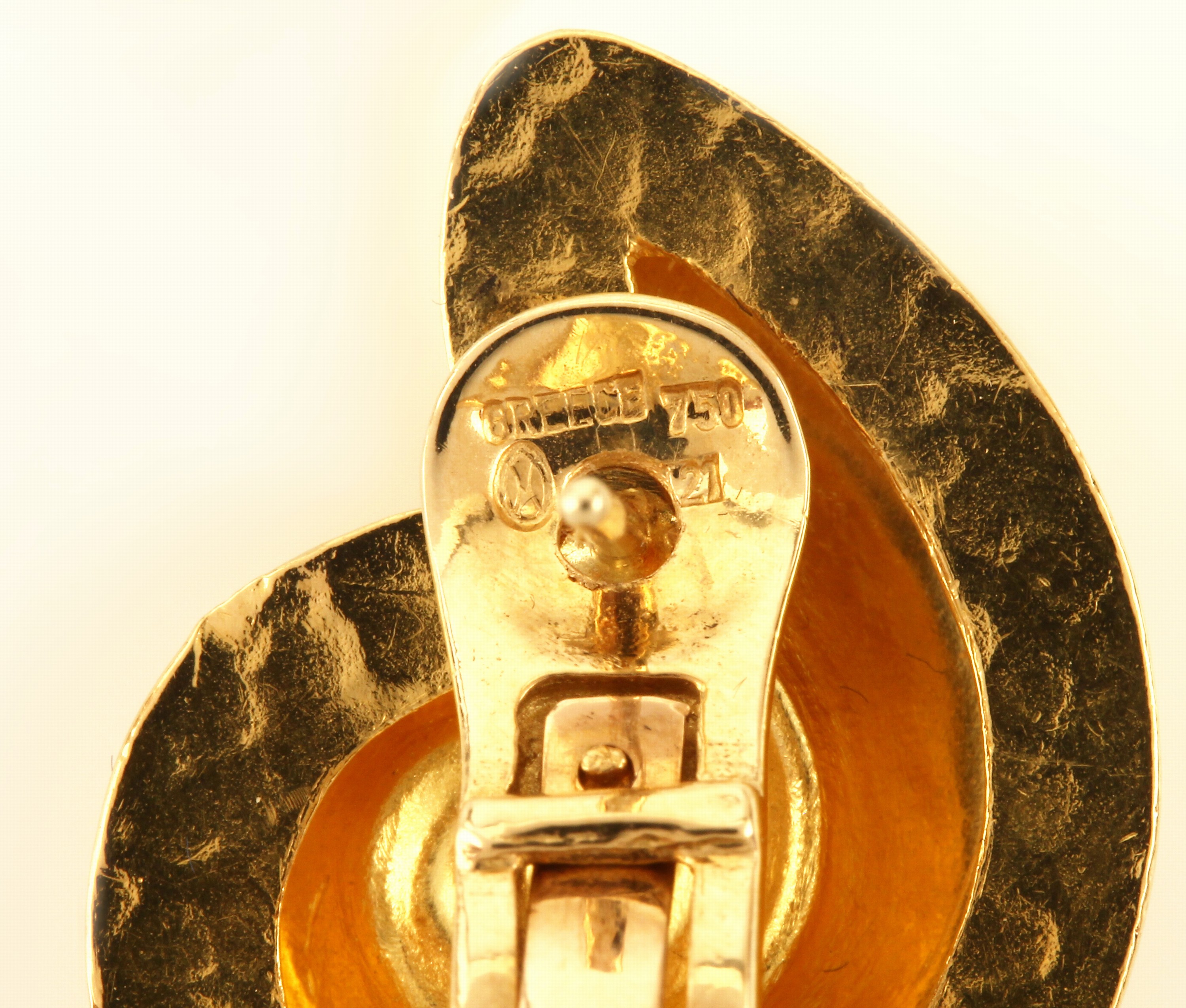 Detail c: Paar 18 kt Gold ILIAS LALAOUNIS Ohrstecker, GG 750/000, Arbeit des bekannten griechischen Goldschmieds, zu seinen Kunden gehörten u.a. Jackie ...