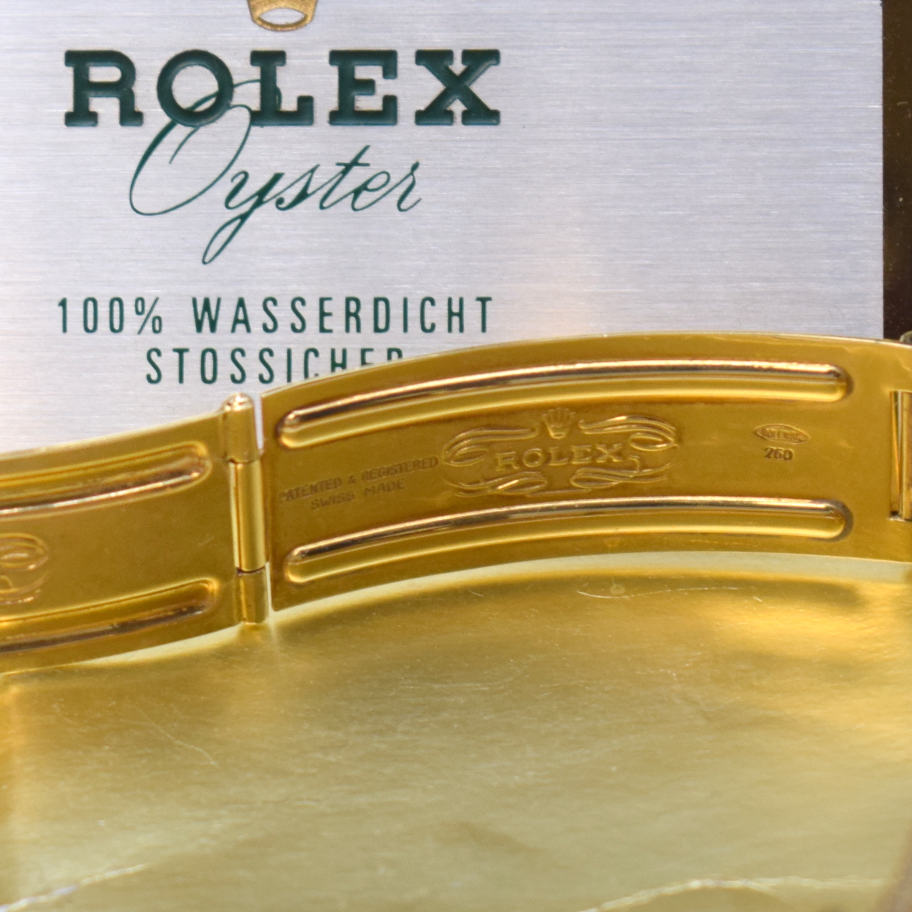 Detail c: ROLEX Datejust seltene Armbanduhr in GG 750/000 mit original Etui, Garantieschein, Oyster Schaufensterschild, Kaufrechnung und Anleitung, Referenz ...