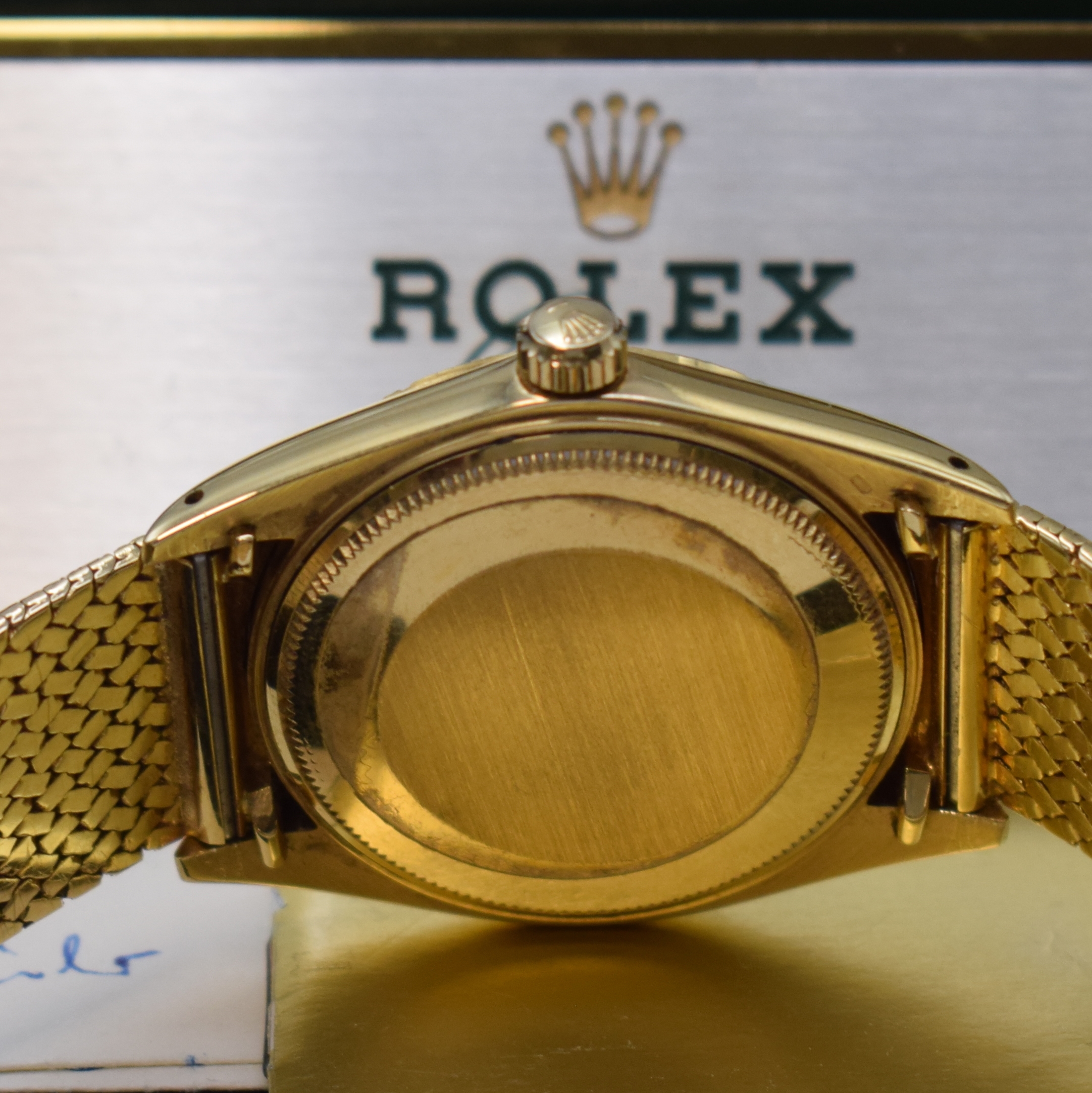 Detail e: ROLEX Datejust seltene Armbanduhr in GG 750/000 mit original Etui, Garantieschein, Oyster Schaufensterschild, Kaufrechnung und Anleitung, Referenz ...