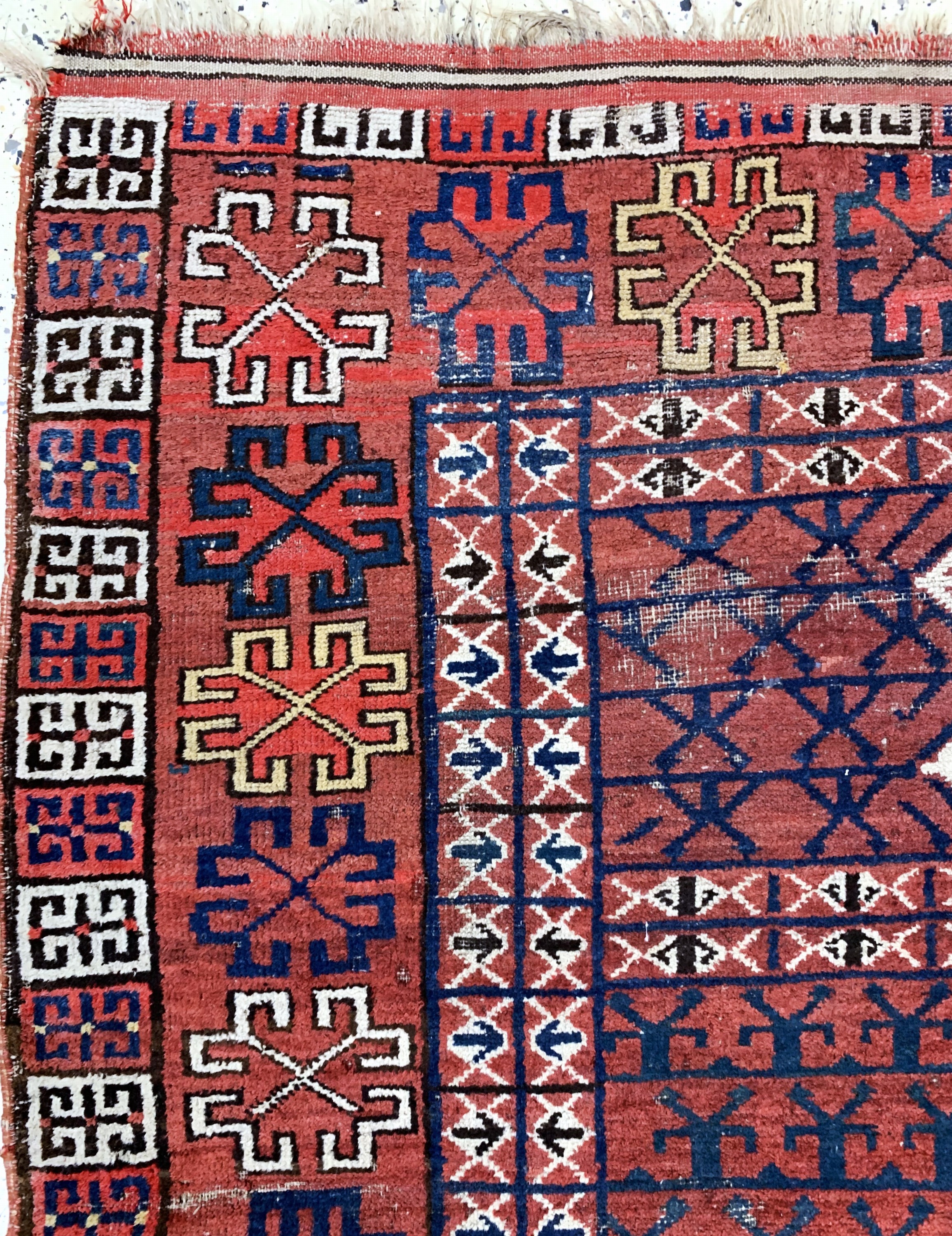 Detail c: Antiker Beschir Engsi, Turkmenistan, 19.Jhd, Wolle auf Wolle, ca. 198 x 169 cm, EHZ: 4