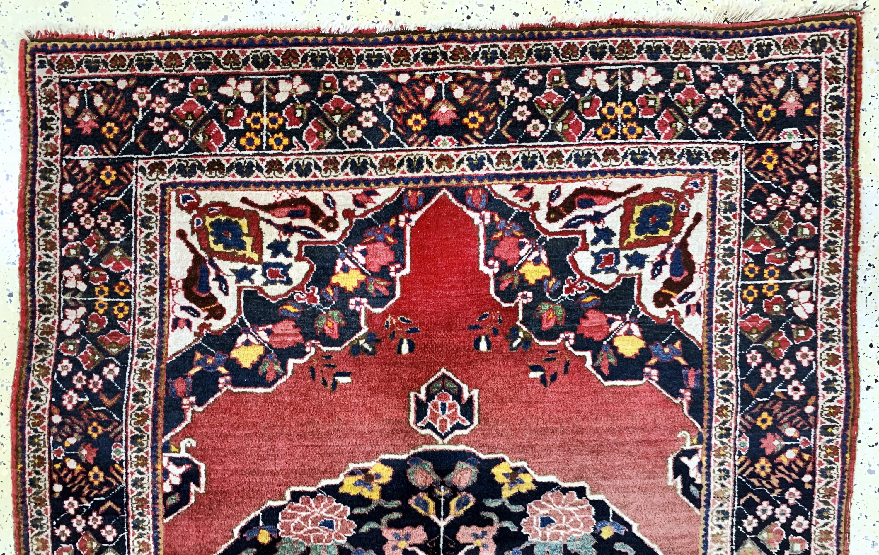 Detail a: Heriz alt, Persien, Anfang 20.Jhd, Wolle auf Baumwolle, ca. 210 x 150 cm, Reinigungsbedürftig, EHZ: 2-3