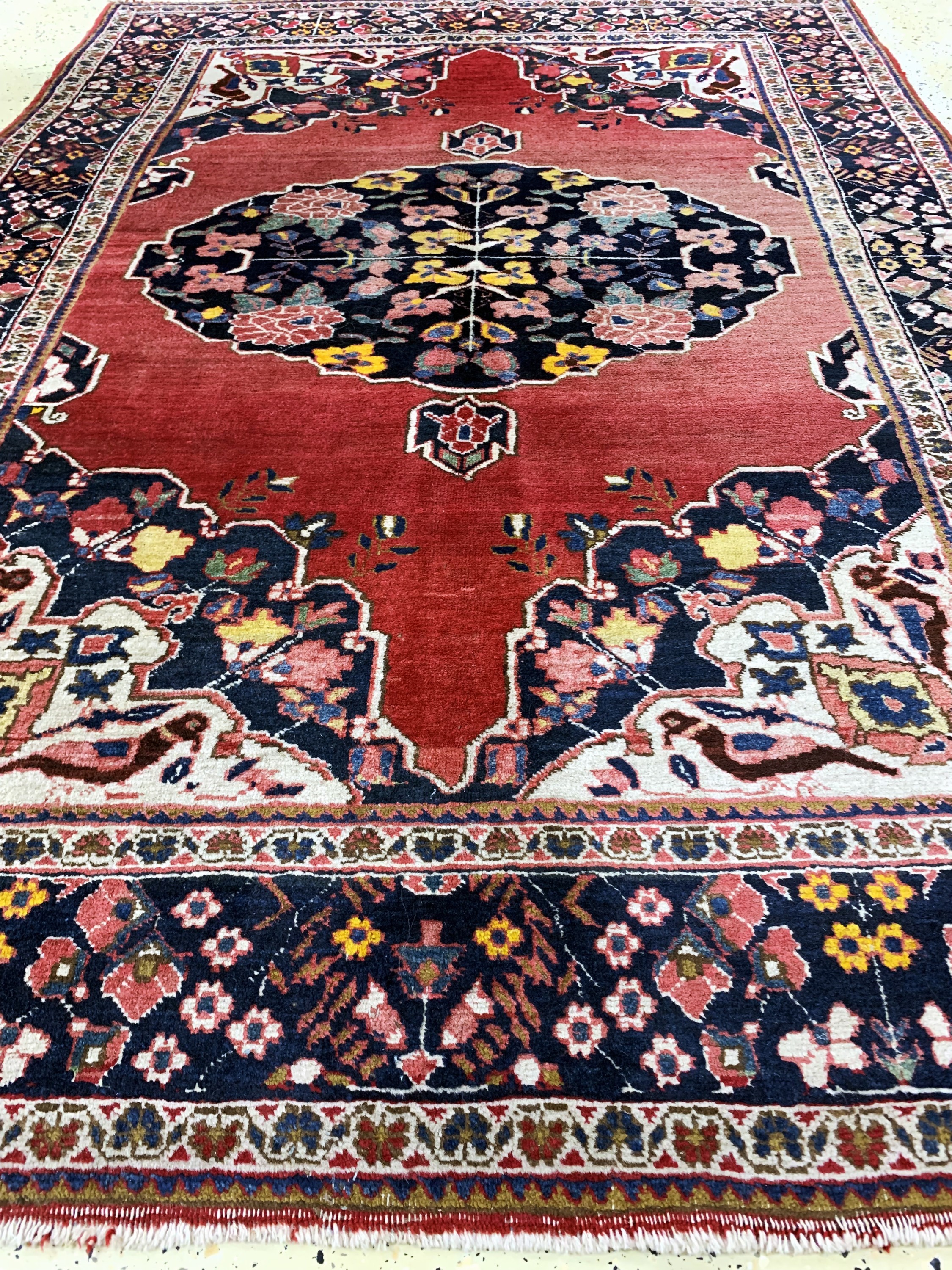 Detail d: Heriz alt, Persien, Anfang 20.Jhd, Wolle auf Baumwolle, ca. 210 x 150 cm, Reinigungsbedürftig, EHZ: 2-3