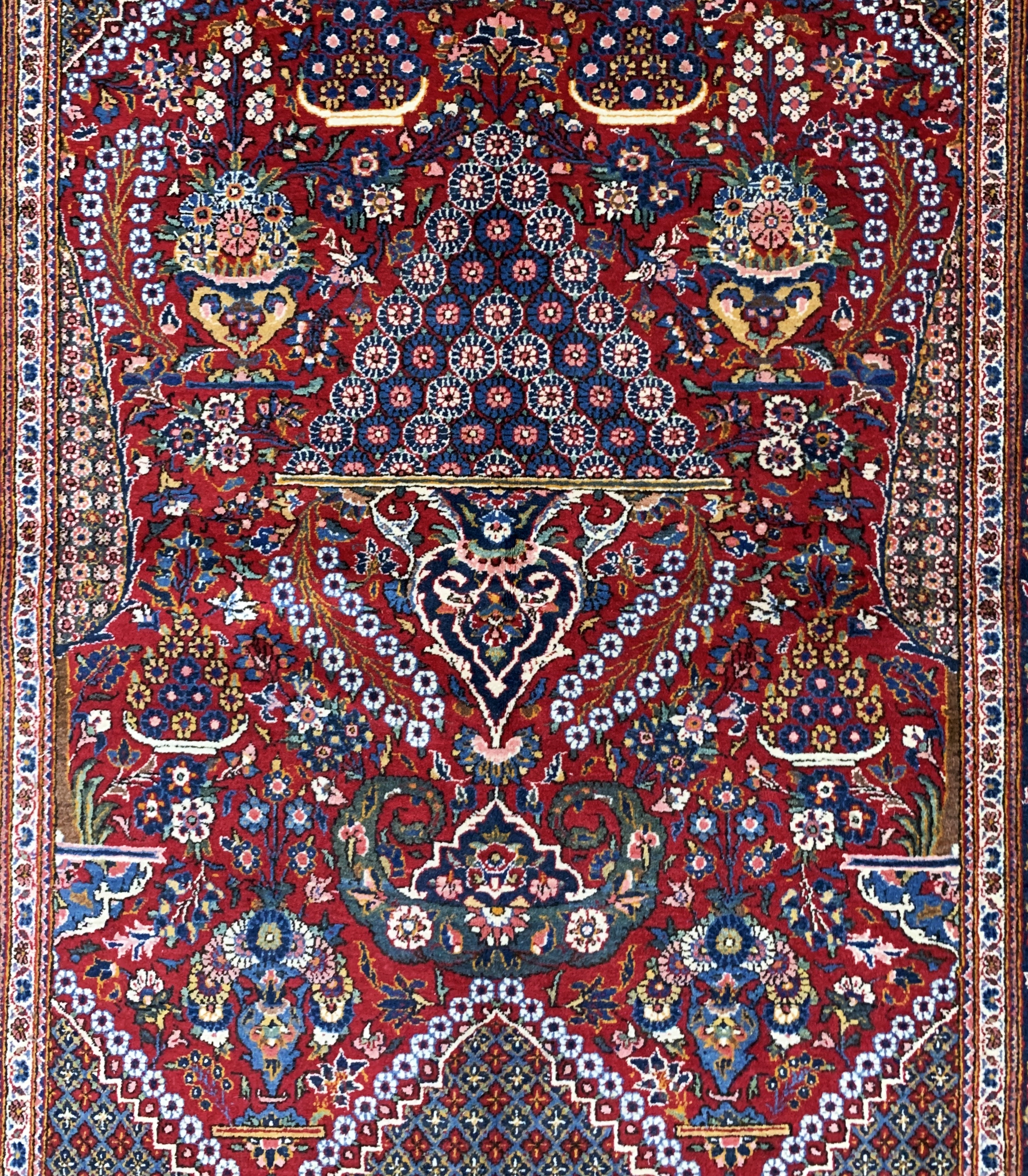 Detail b: Keschan"Hadji-Khanomi", Persien, Mitte 20.Jhd, Wolle auf Baumwolle, ca. 200 x 135 cm,EHZ: 2, (Risse am Rand)