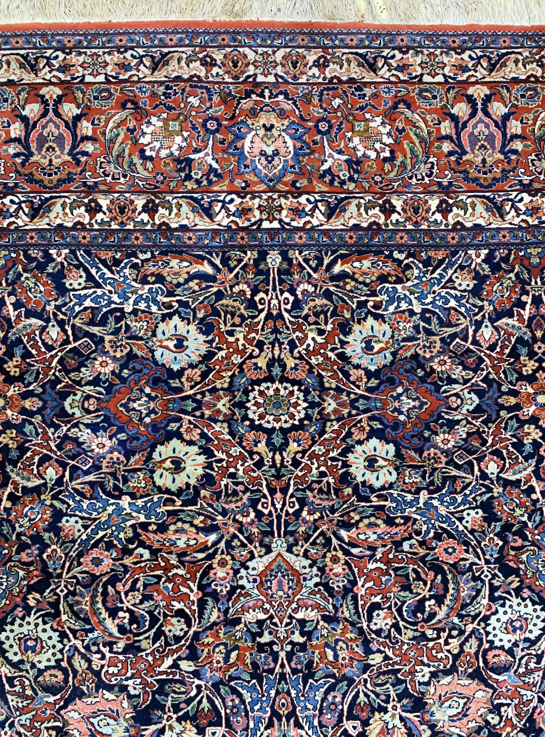 Detail e: Keschan fein, Persien, Anfang 20.Jhd., Korkwolle, ca. 425 x 323 cm, EHZ: 2, minimal Mottenfraß am Rand