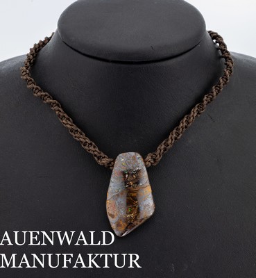 Image 26871866 - Boulderopal-Flechtcollier, geflochtene Polyesterfäden, stufenlos Länge ...