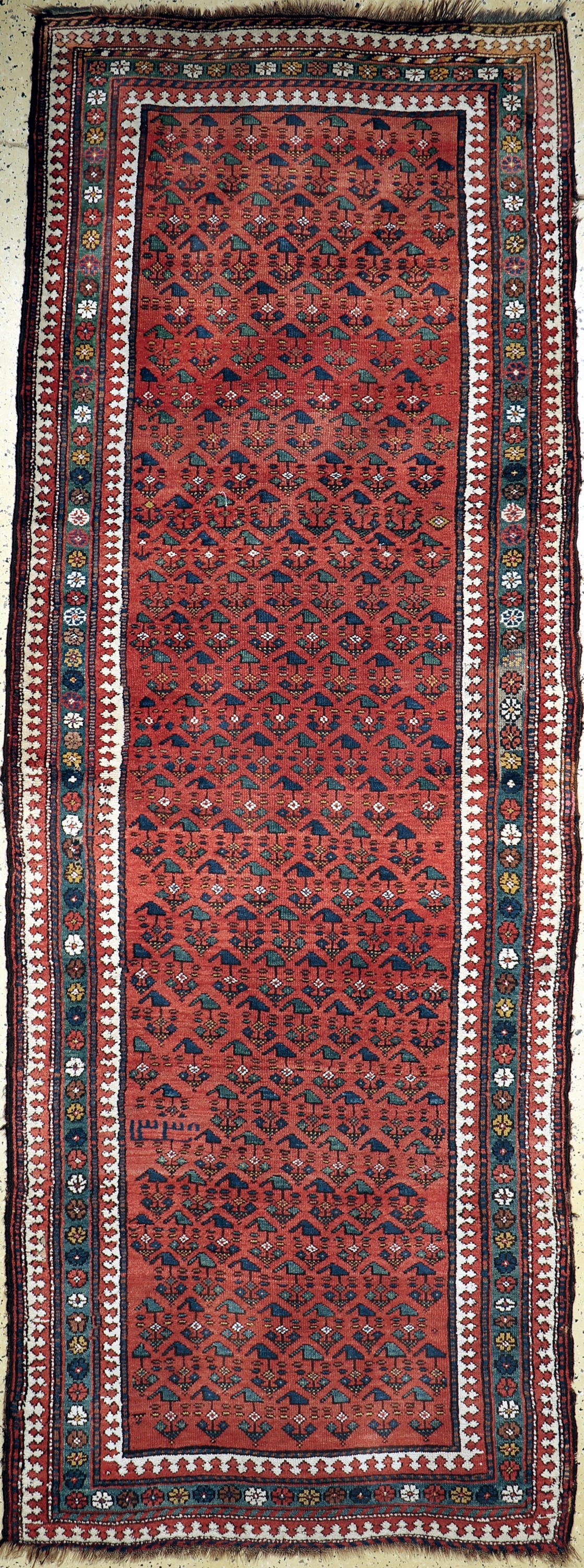 Antiker Kelardascht, Persien, datiert 1338(1917), Wolle auf Wolle, ca. 350 x 130 cm,EHZ: 3, (alte restaurierungen)