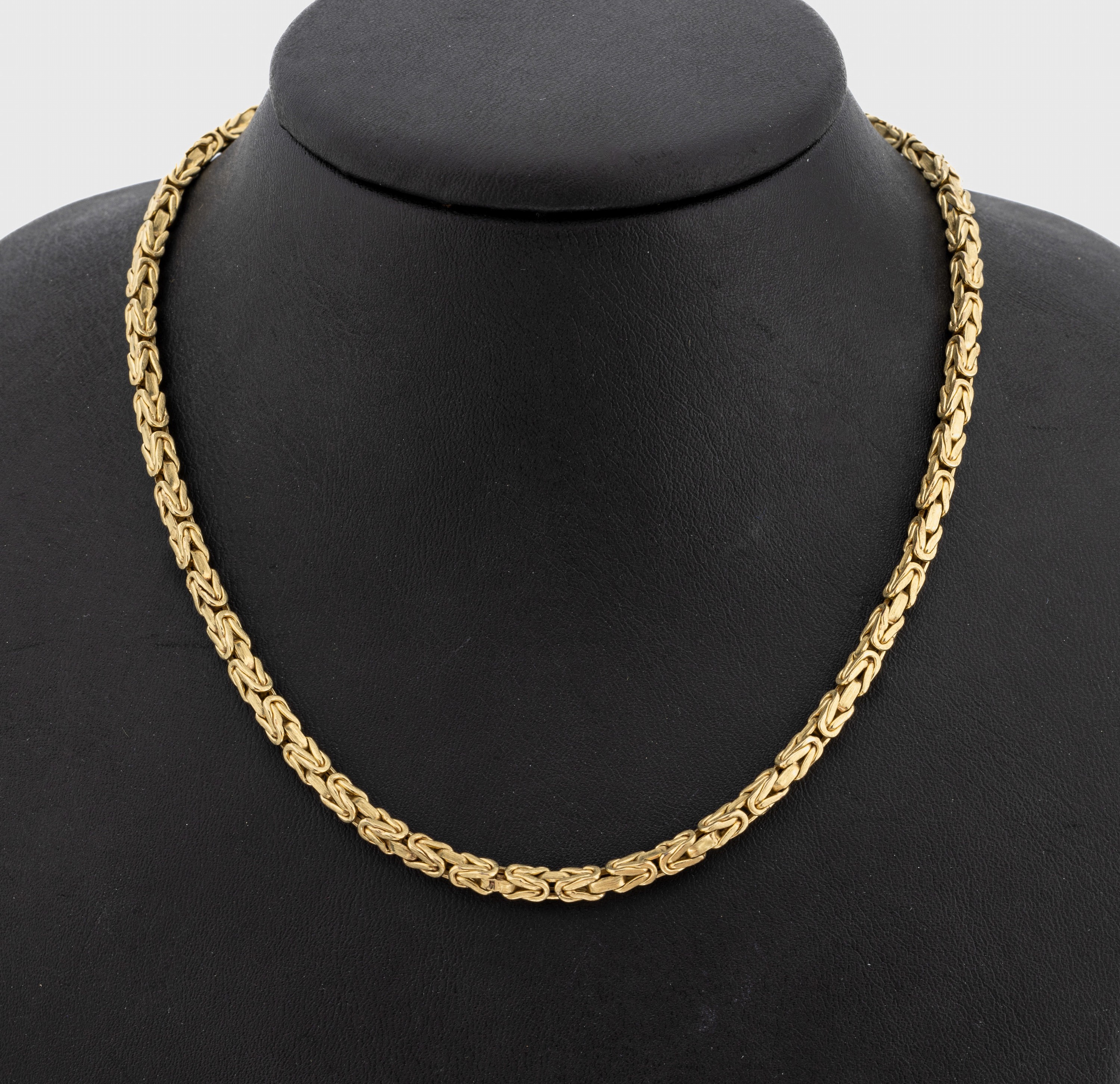 14 kt Gold Königskette, GG 585/000, L. ca. 78 cm, Kastenschloss mit Sicherheitsacht, Meistermarke unged., ca. 36.6 g