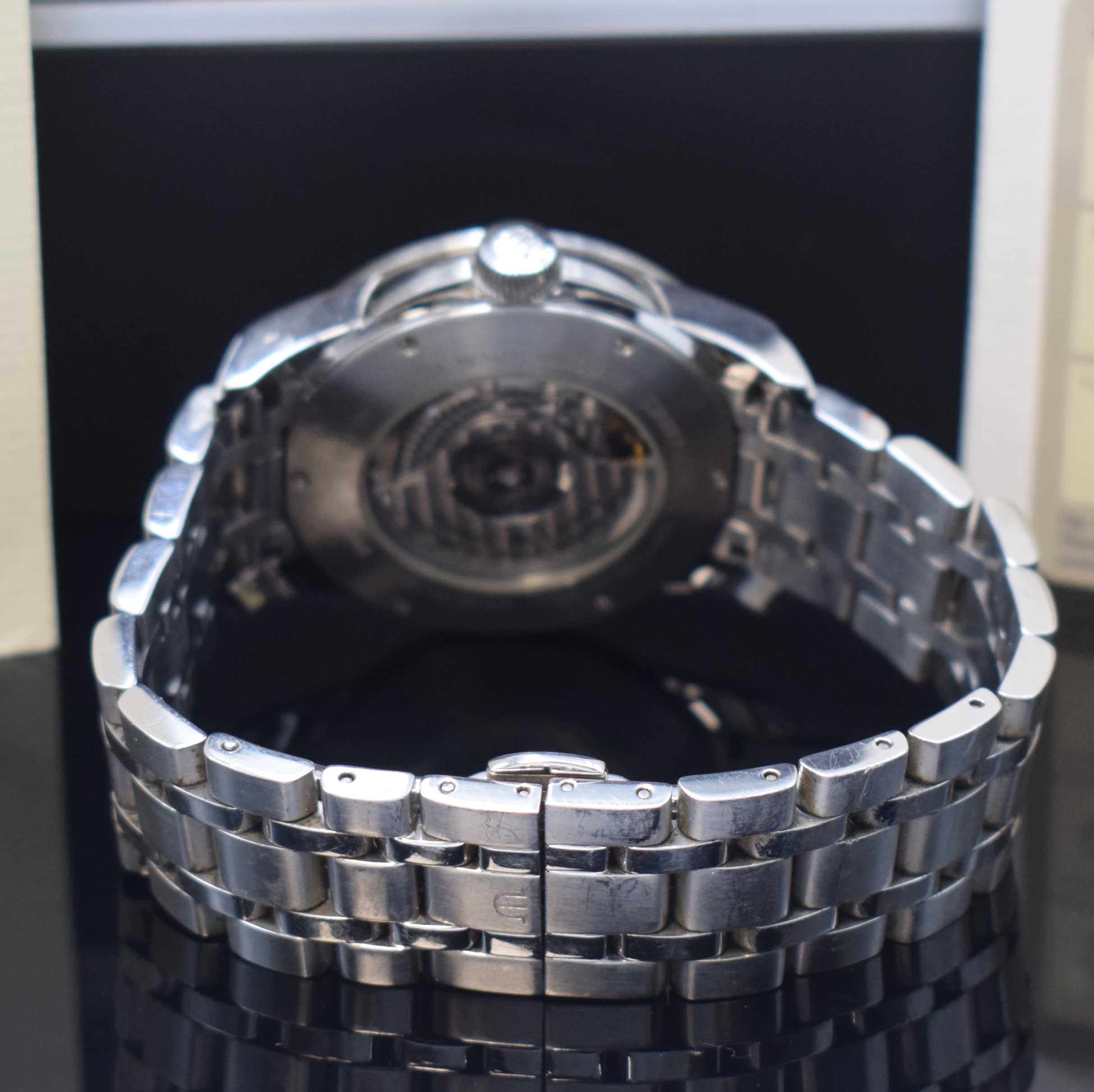 Detail b: MAURICE LACROIX Herrenarmbanduhr Serie Pontos Modell Grand Guichet GMT Referenz PT6098, Schweiz um 2010, Automatik, Edelstahlgeh. inkl. orig. ...