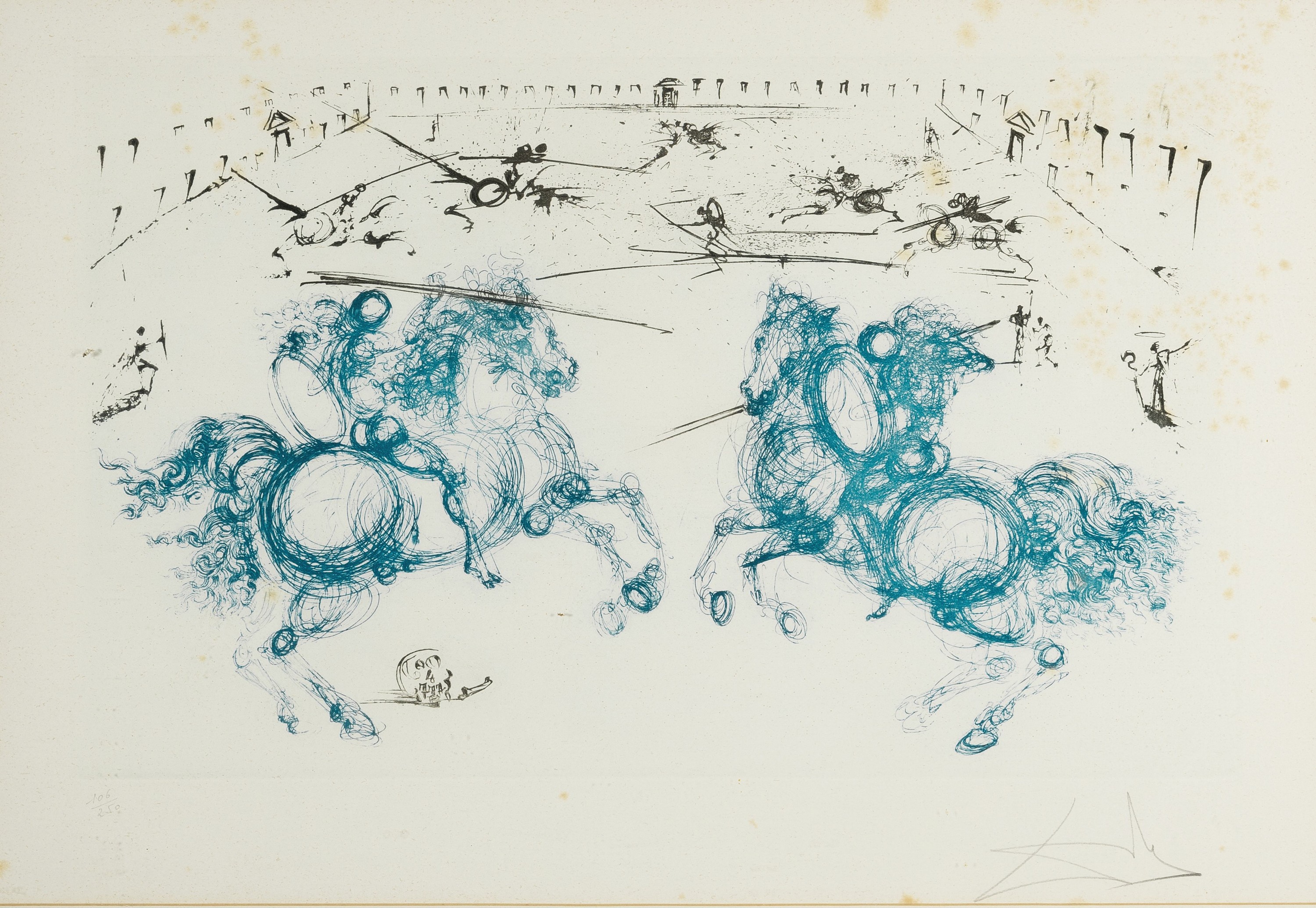 Salvador Dali, 1904-1989, "Combat de cavaliers", aus der Serie "Calderon, la vie est songe" von 1971, Ed. 106/250, handsigniert, ...