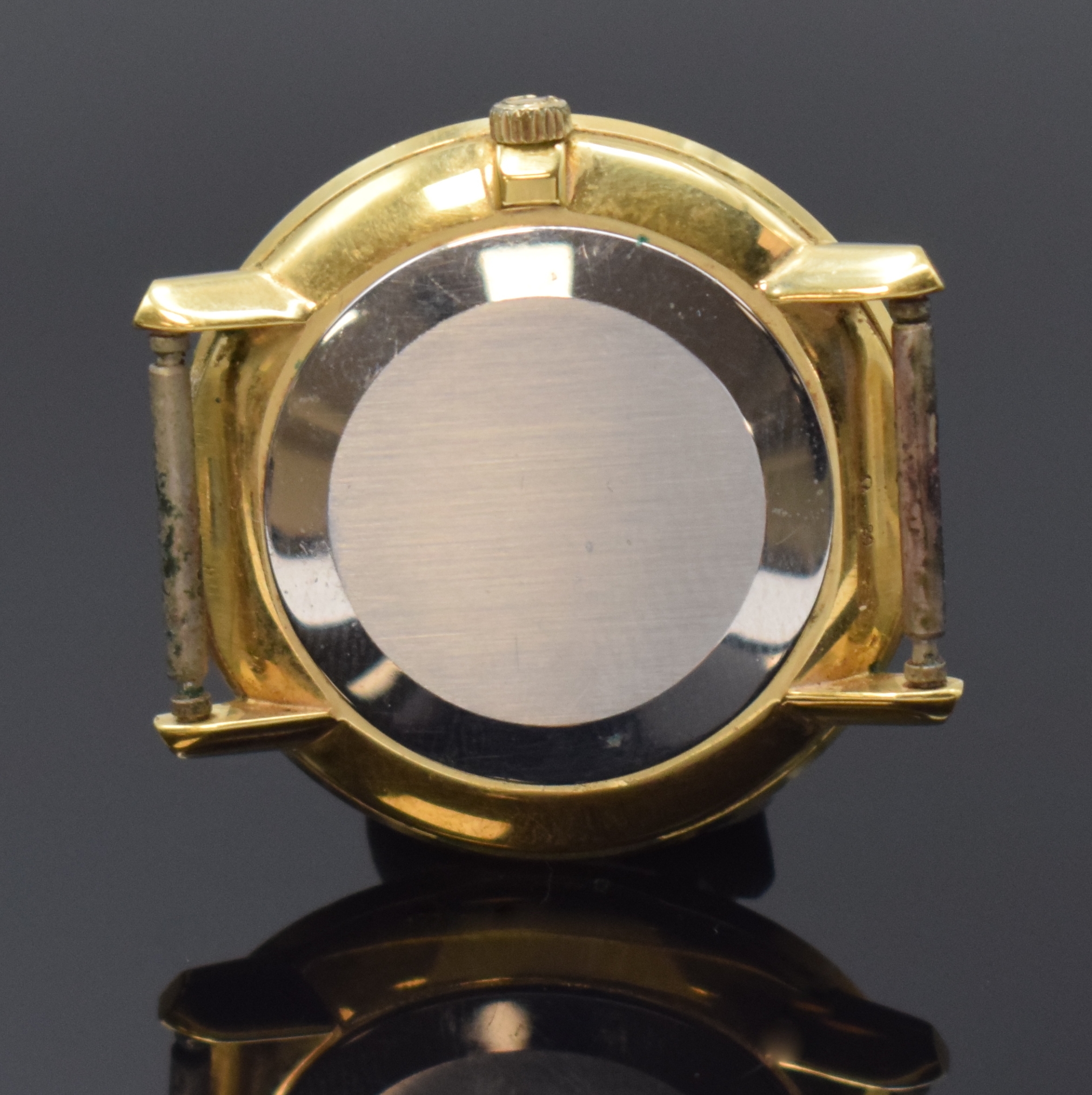 Detail b: OMEGA 2 Armbanduhren Modell De Ville und Geneve, Schweiz um 1969/1972, Handaufzug, 1) De Ville Ref. 111.077, verg. Geh., Stahlboden aufgedr., gold. ...
