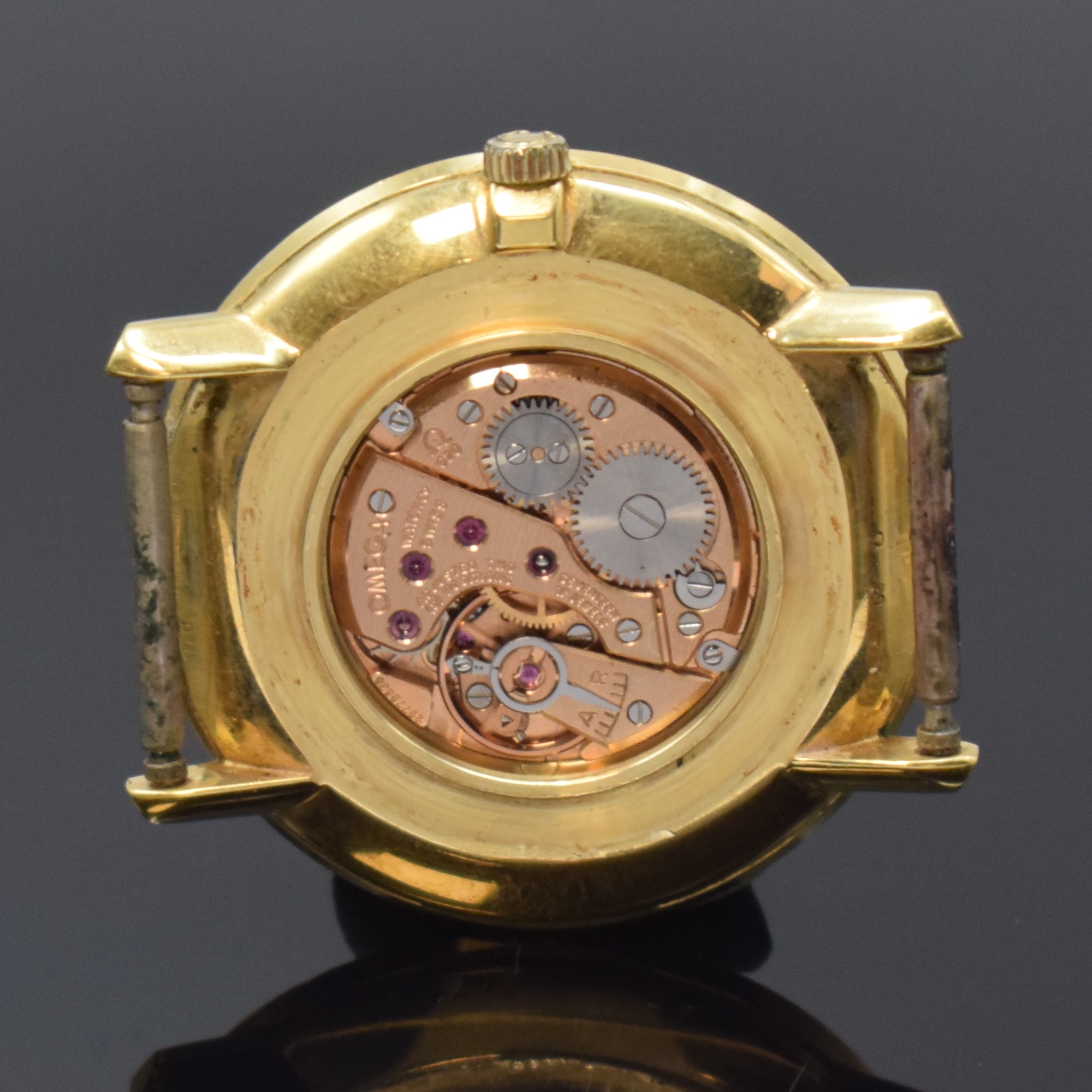 Detail c: OMEGA 2 Armbanduhren Modell De Ville und Geneve, Schweiz um 1969/1972, Handaufzug, 1) De Ville Ref. 111.077, verg. Geh., Stahlboden aufgedr., gold. ...