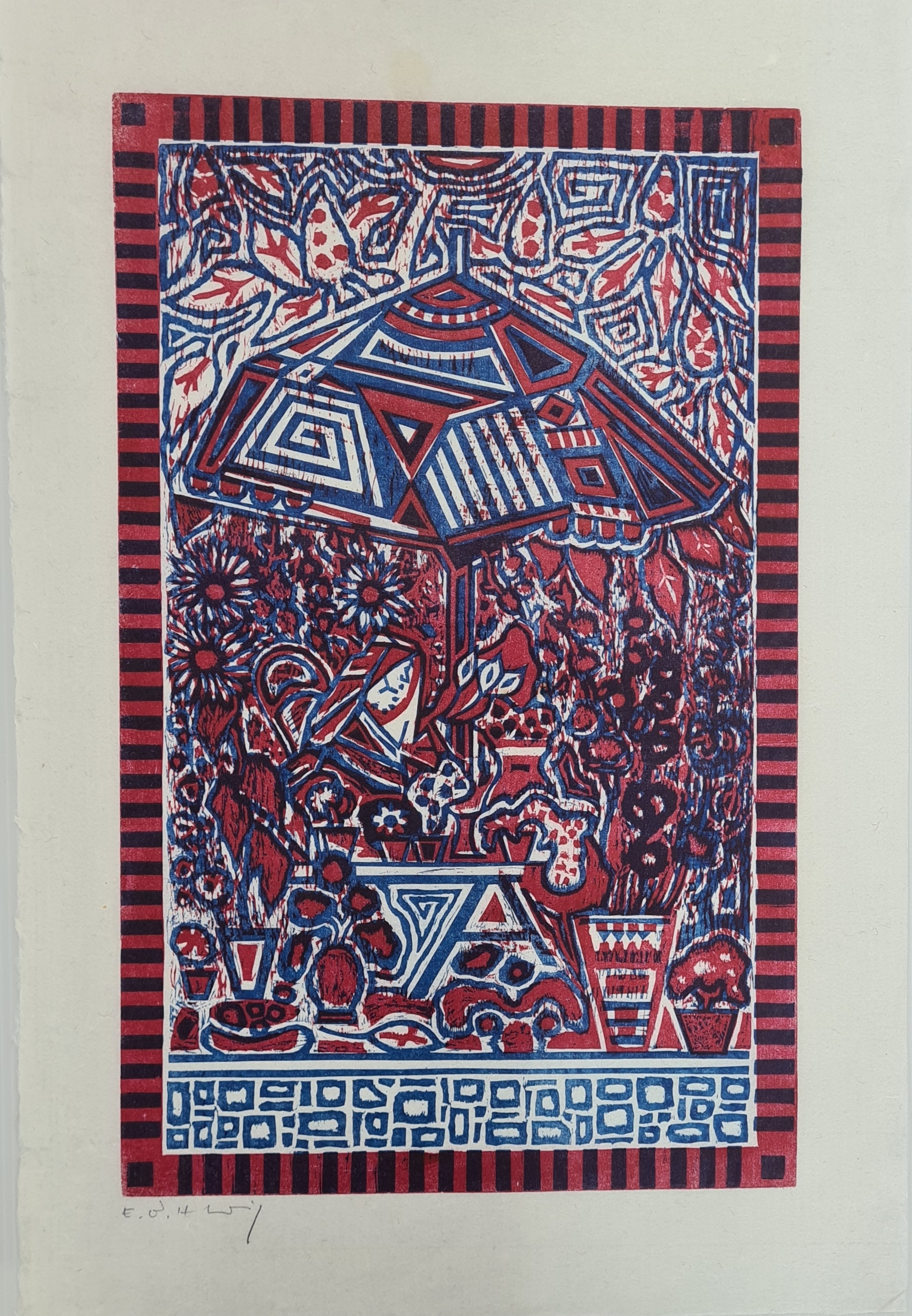 Detail c: Emil Bert Hartwig, 1907 Marl-Sinsen-1996 Freinsheim, 4 Farbholzschnitte auf Japanpapier, je handsigniert, in verschiedenenFormaten, Motive durch die ...