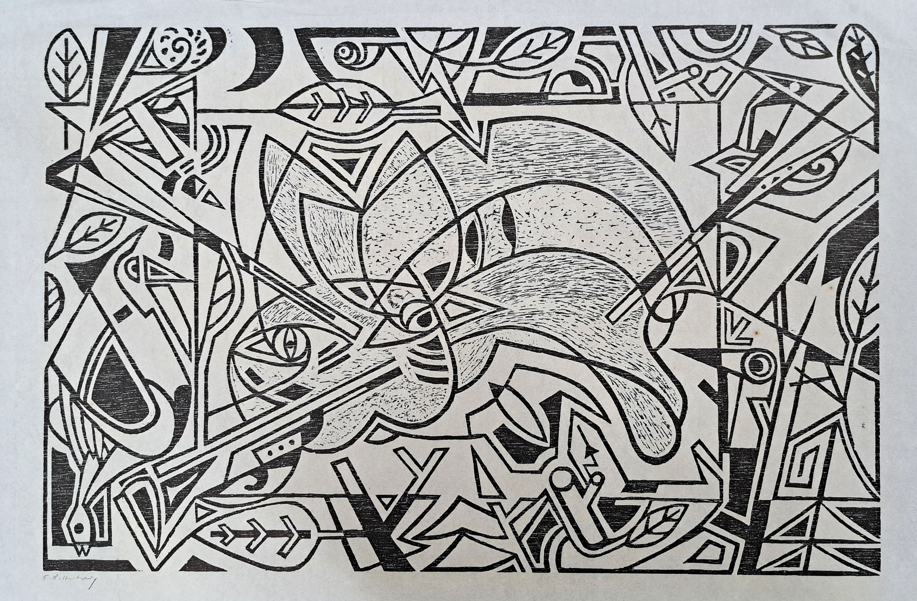 Detail a: Emil Bert Hartwig, 1907 Marl-Sinsen-1996 Freinsheim, 4 Farbholzschnitte auf Japanpapier, je handsigniert, in verschiedenenFormaten, Motive durch die ...