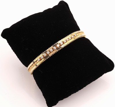 Image 18 kt Gold Brillant-Armband, GG 750/000, 13 Brillanten zus. ca. 0.50 ct Weiß/p, ...
