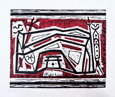 Image 26871984 - Emil Bert Hartwig, 1907 Marl-Sinsen-1996 Freinsheim, 4 Farbholzschnitte auf Japanpapier, ...