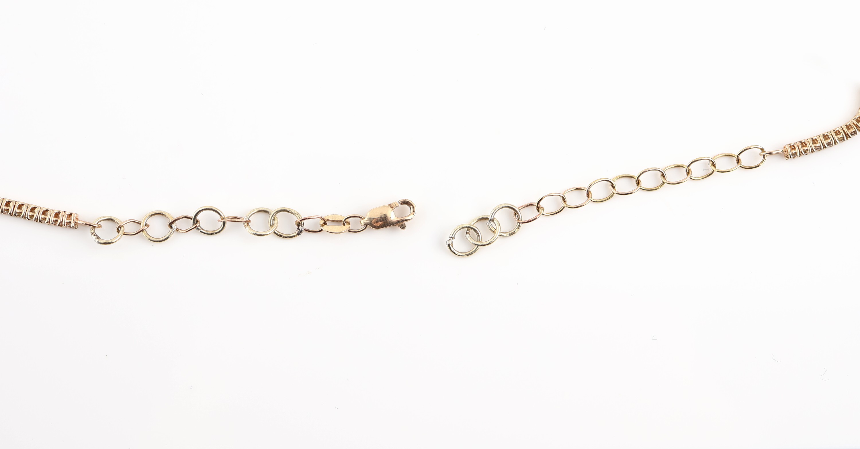 Detail d: 14 kt Gold Brillant-Collier, GG 585/000, 127 Brillanten zus. ca. 4.55 ct natural Mix fancy color/vs-si 2/p1, ca. 9.8 g, L. ca. 40 cm, ...