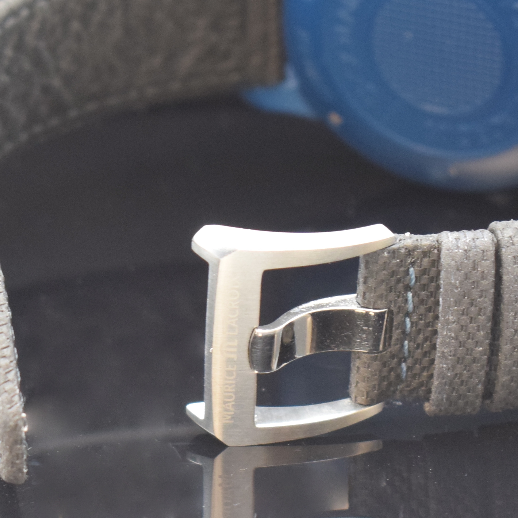 Detail b: MAURICE Lacroix Pontos S Extreme Powerlite Herrenchronograph in Titan blau Referenz PT 6028, Schweiz verk. lt. beil. Pap. 01/2022, Automatik, Boden ...