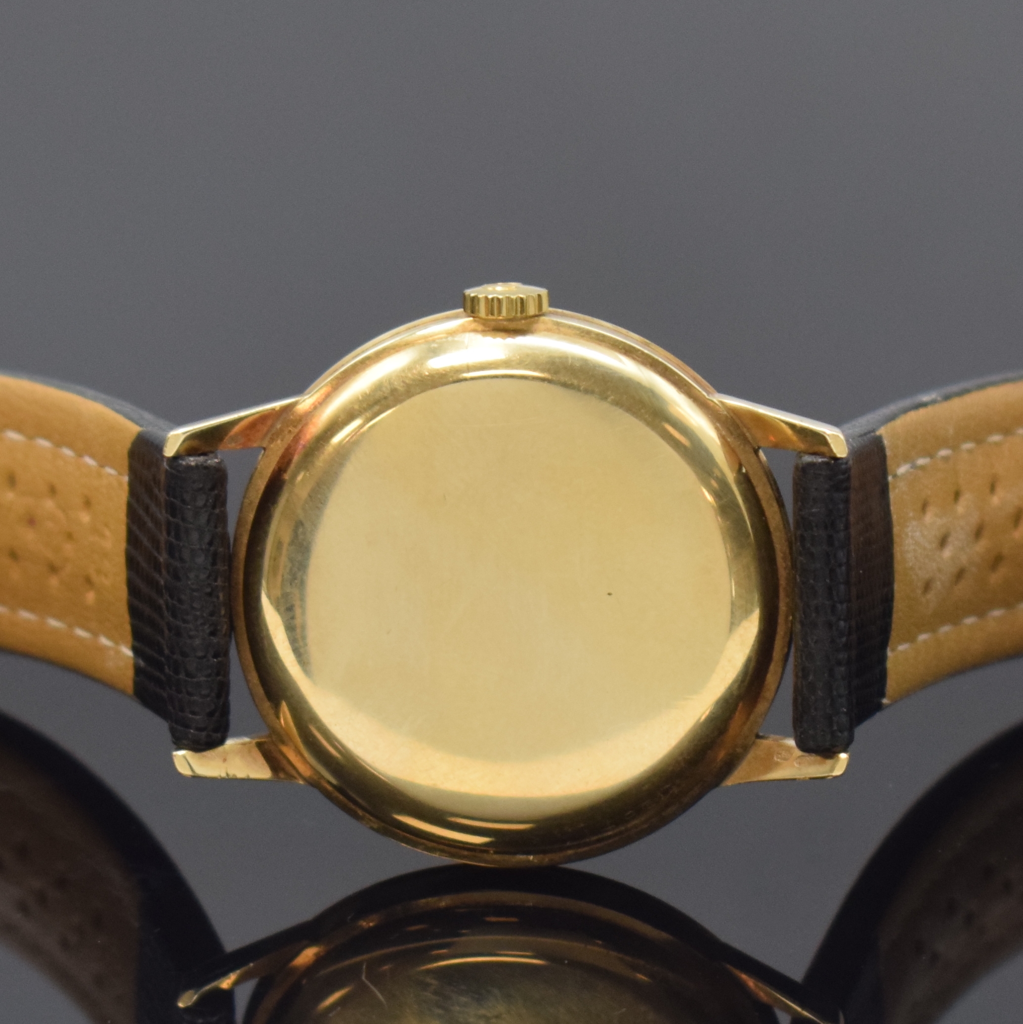 Detail c: OMEGA Armbanduhr in GG 585/000 Referenz 14715 3, Schweiz um 1962, Handaufzug, Boden aufgedr., silb. Zifferbl. m. gold. Std.-Ind., gold. Zeiger, kl. ...