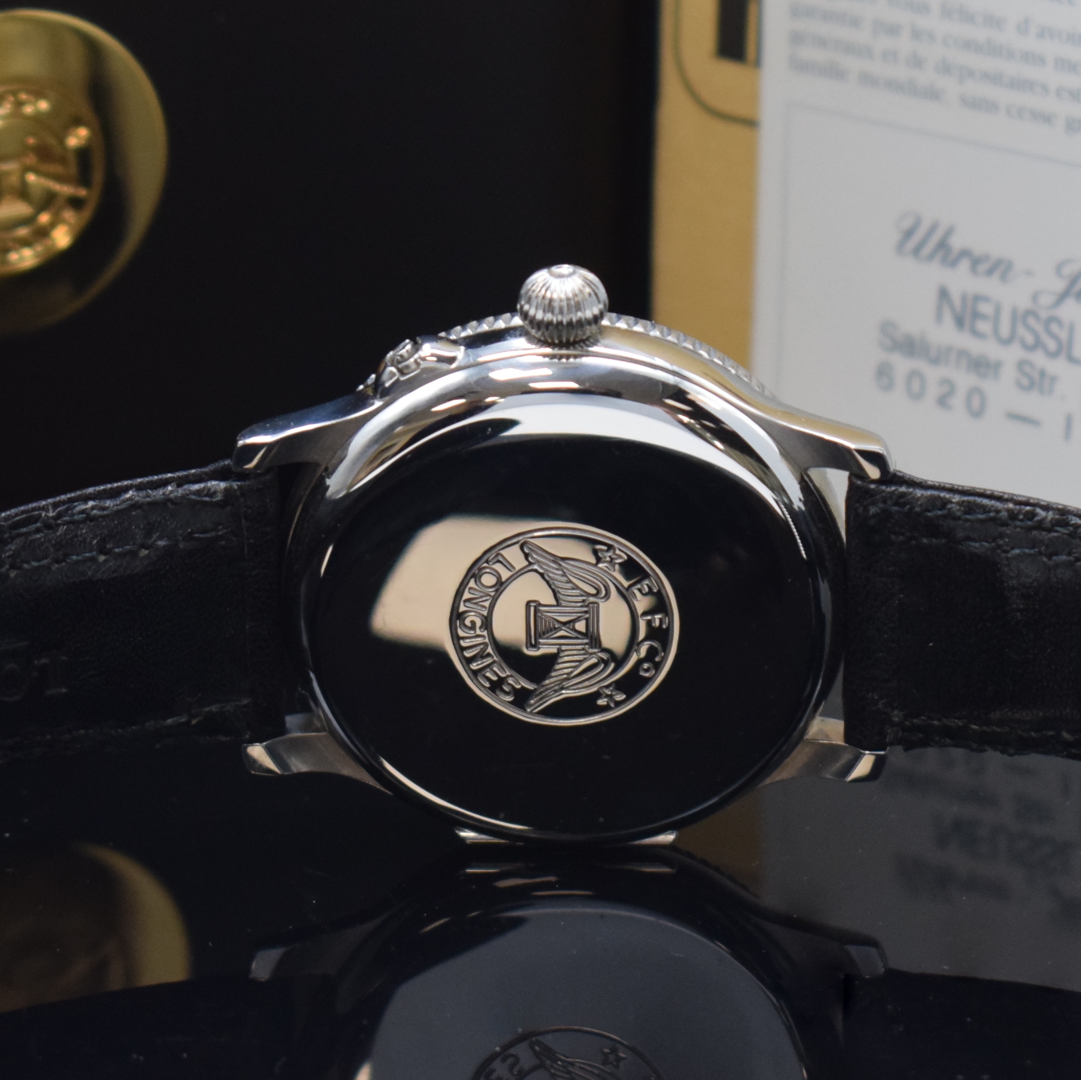 Detail c: LONGINES Stundenwinkeluhr nach Charles A. Lindberg Referenz 628.5240, Schweiz verk. lt. beil. Pap. 09/2002, Automatik, beids. vergl. Edelstahlgeh. m. ...