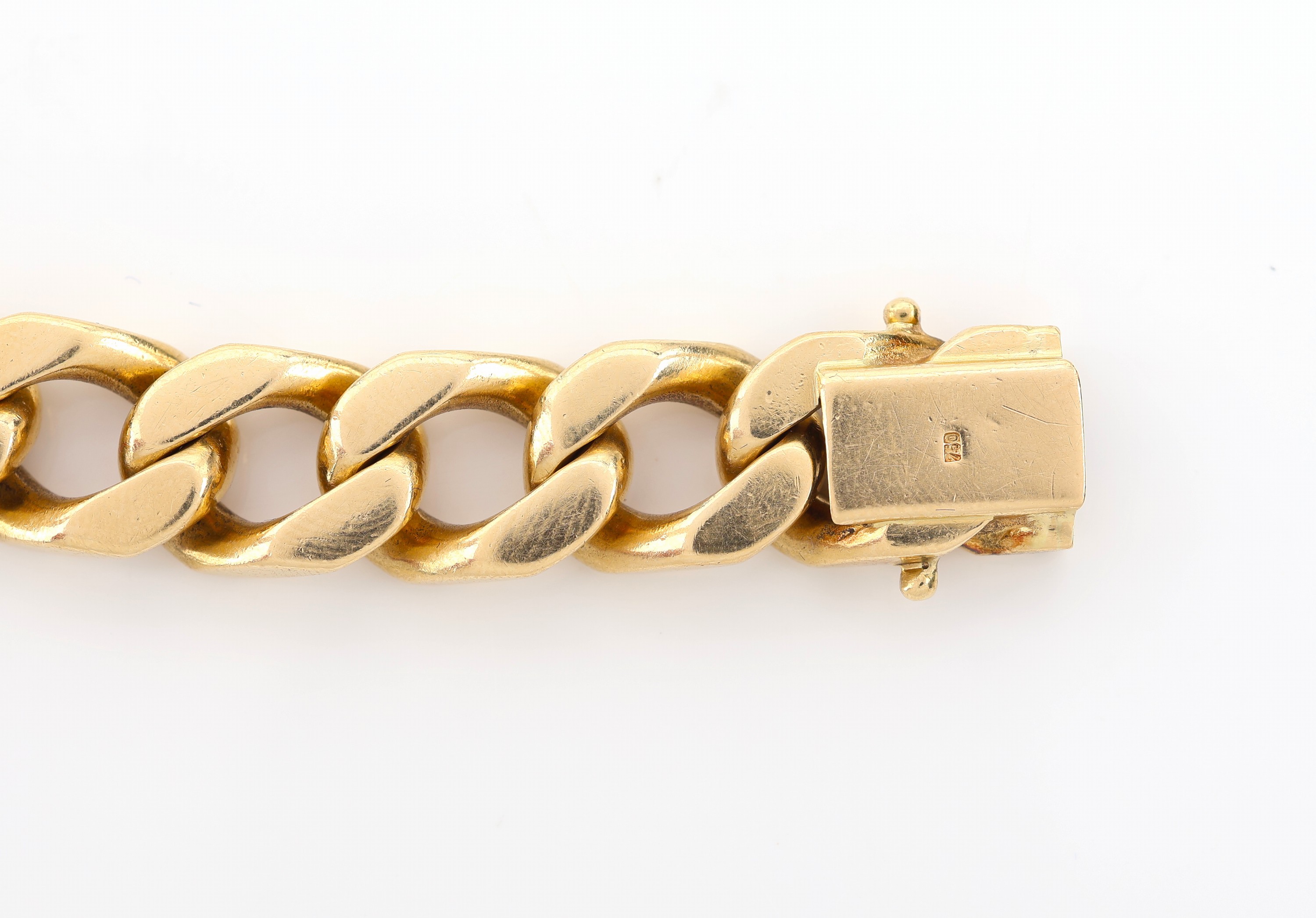 Detail a: 18 kt Gold Panzerarmband, GG 750/000, L. ca. 21 cm, Kastenschloss mit 2 Sicherheitsachten, ca. 85.5 g