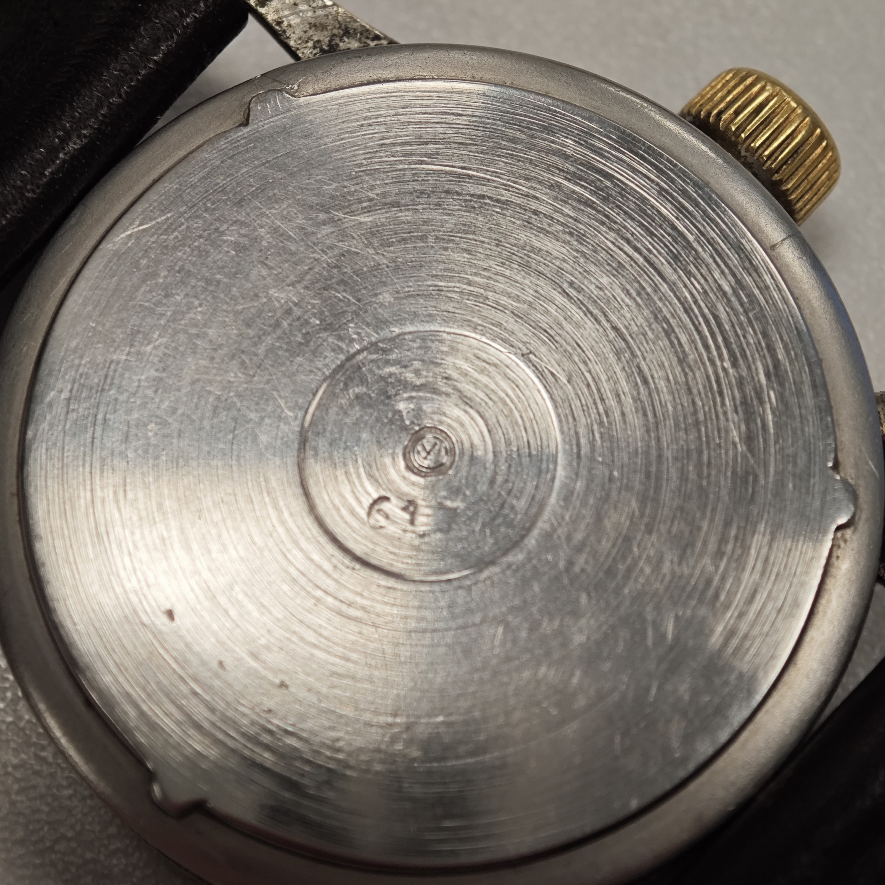 Detail f: HANHART KM Armbandchronograph der deutschen Kriegsmarine, Deutschland um 1940, Handaufzug, vernick. Geh. berieb., verschr. Stahlboden m. ausgedrehtem ...