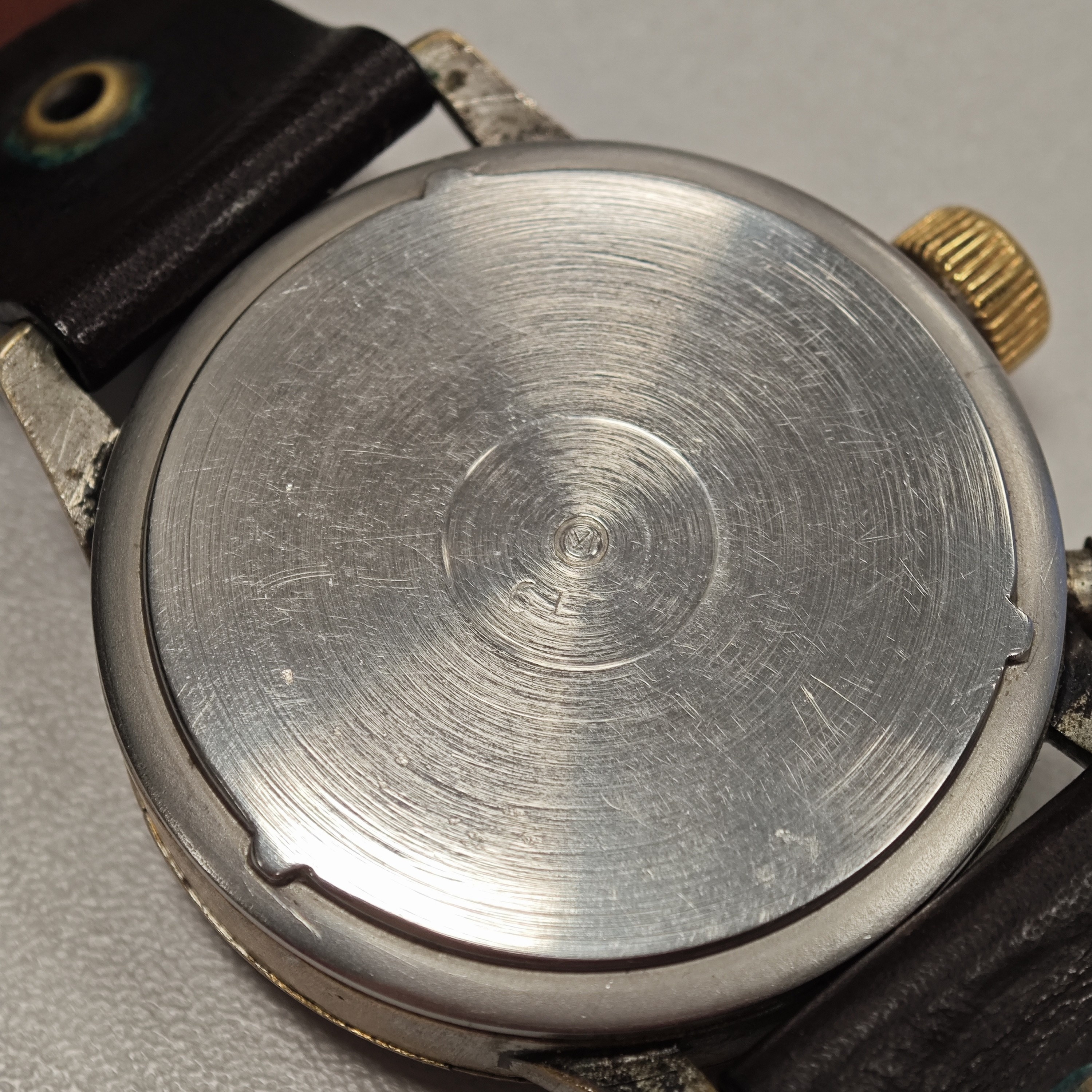 Detail g: HANHART KM Armbandchronograph der deutschen Kriegsmarine, Deutschland um 1940, Handaufzug, vernick. Geh. berieb., verschr. Stahlboden m. ausgedrehtem ...