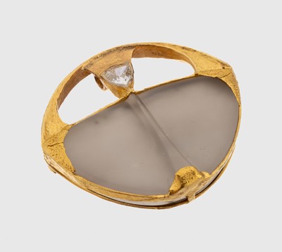 Image 26872101 - 18 kt Gold Diamant-Bergkristall-Anhänger, GG/WG 750/000, matte ...