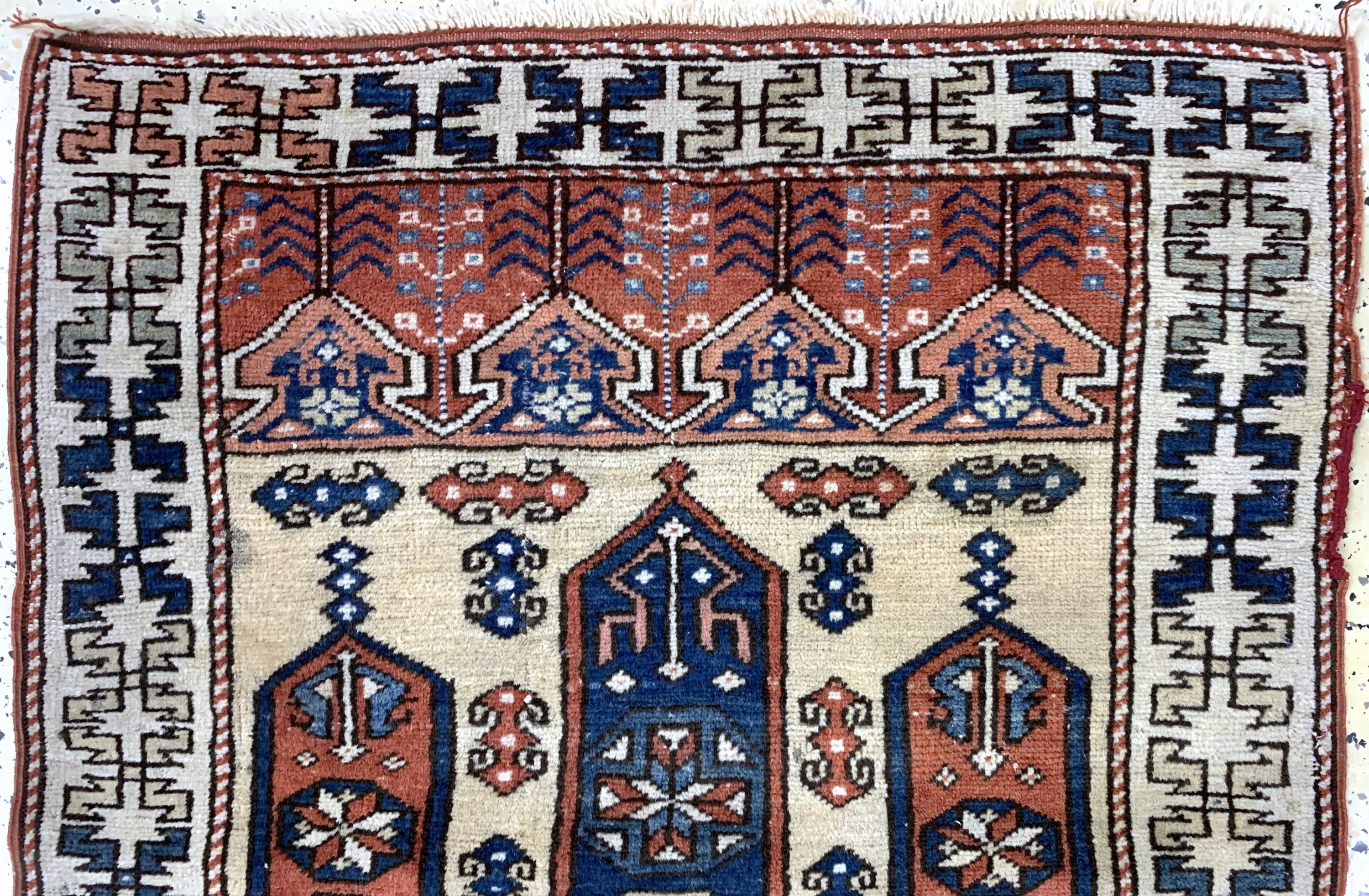 Detail a: Melas alt, Türkei, Mitte 20.Jhd, Wolle auf Wolle, ca. 125 x 93 cm, EHZ: 2