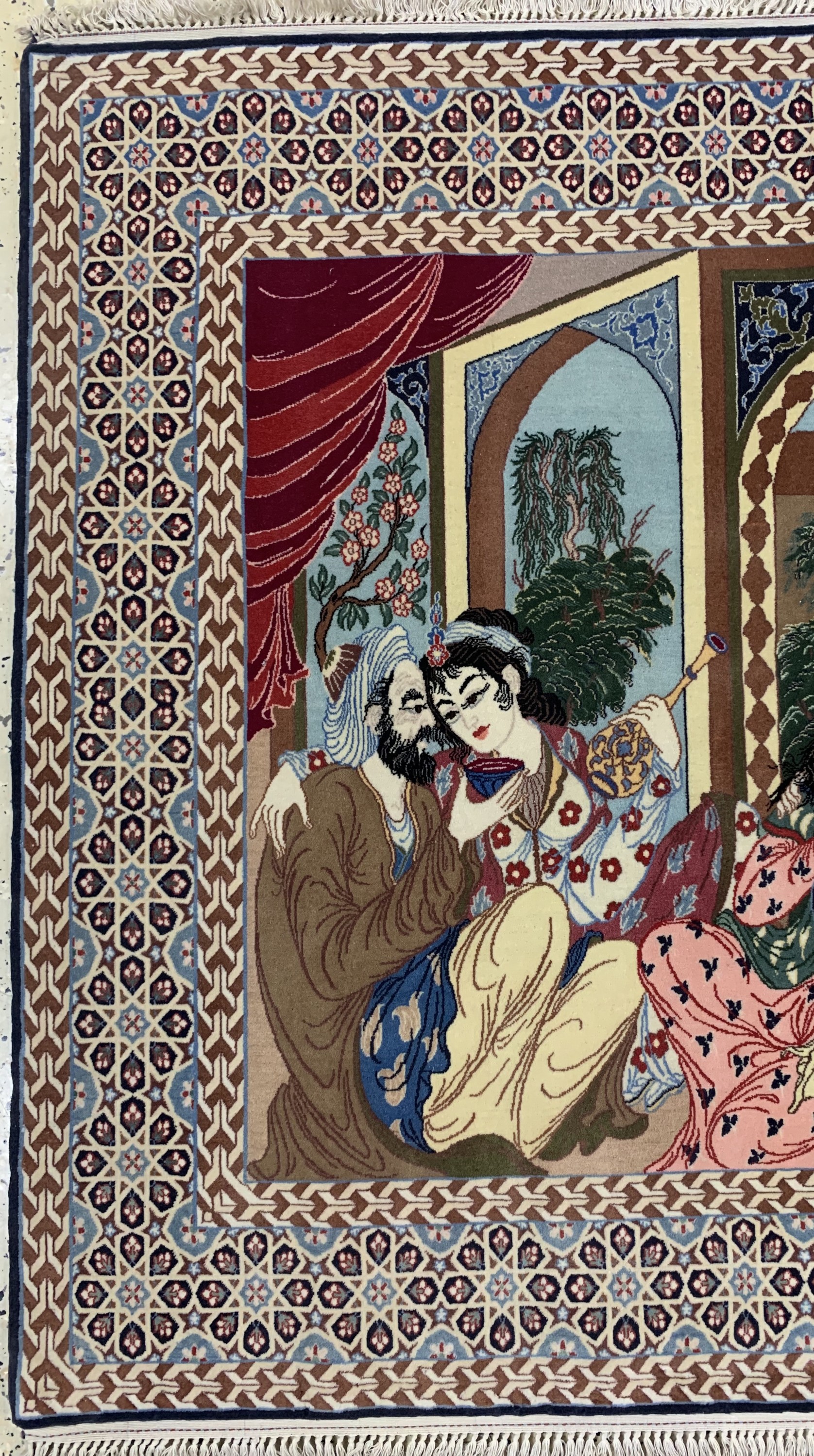 Detail c: Esfahan fein sign.(Enteshari), Persien, Mitte 20.Jhd., Korkwolle auf Seide, ca. 175 x 120cm, ca. 1.Mio. Kn/qm, EHZ: 1-2