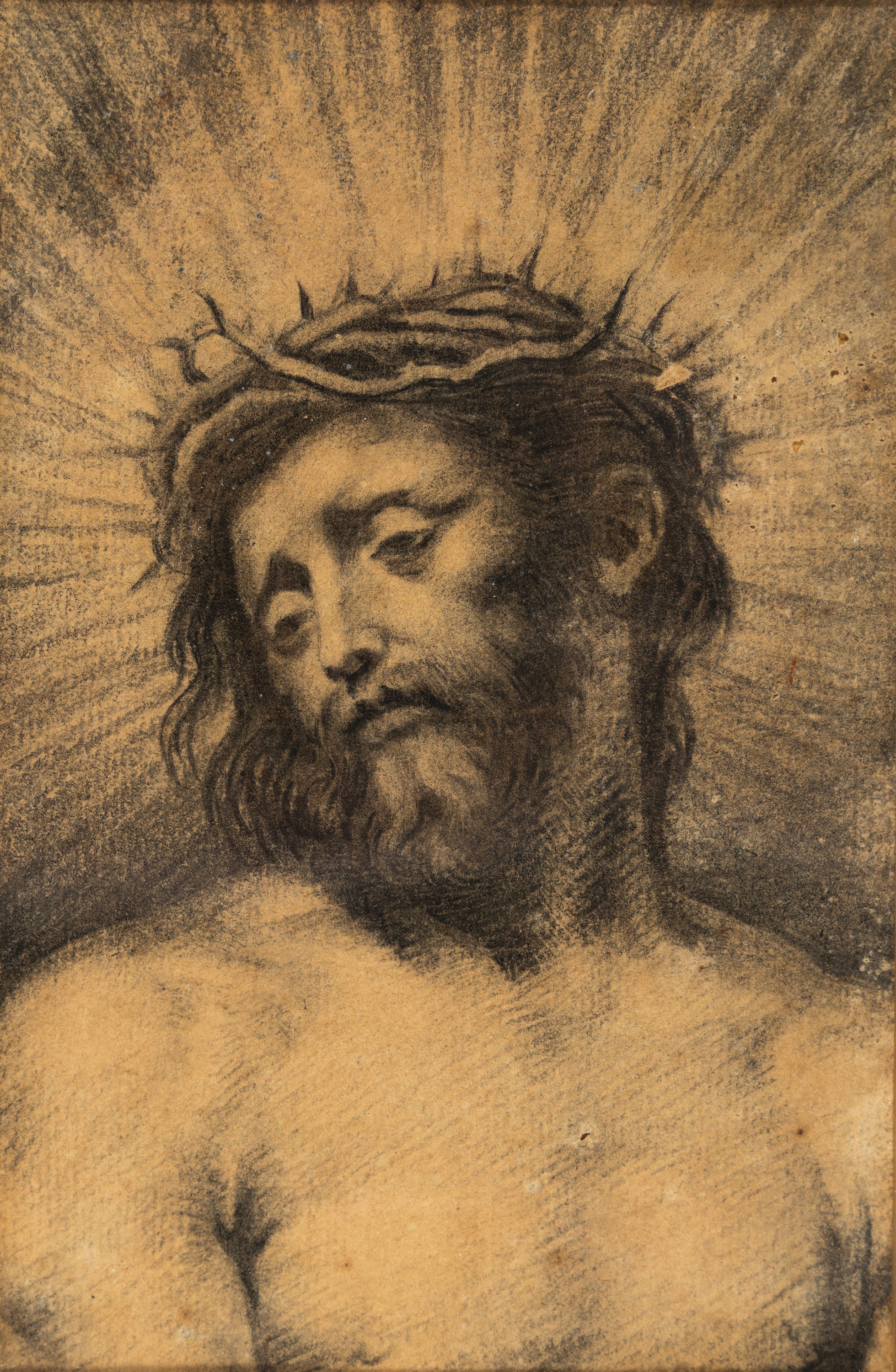Unbekannter Künstler, 18.Jh., Bleistiftzeichnung auf Papier, nach Anthonius van Dycks "Ecce Homo", unsigniert, unter Glas gerahmt 22x17 cm