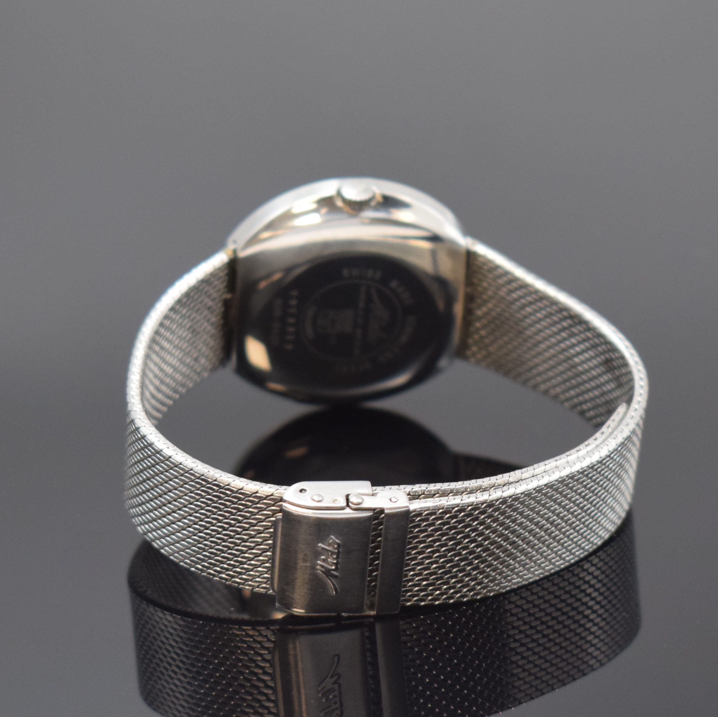 Detail b: MIDO Ocean Star Datoday Commander Armbanduhr in Stahl/Stahlband Referenz 8429, Schweiz um 1980, Automatik, Monocoque-Geh., integr. Milanaiseband, ...