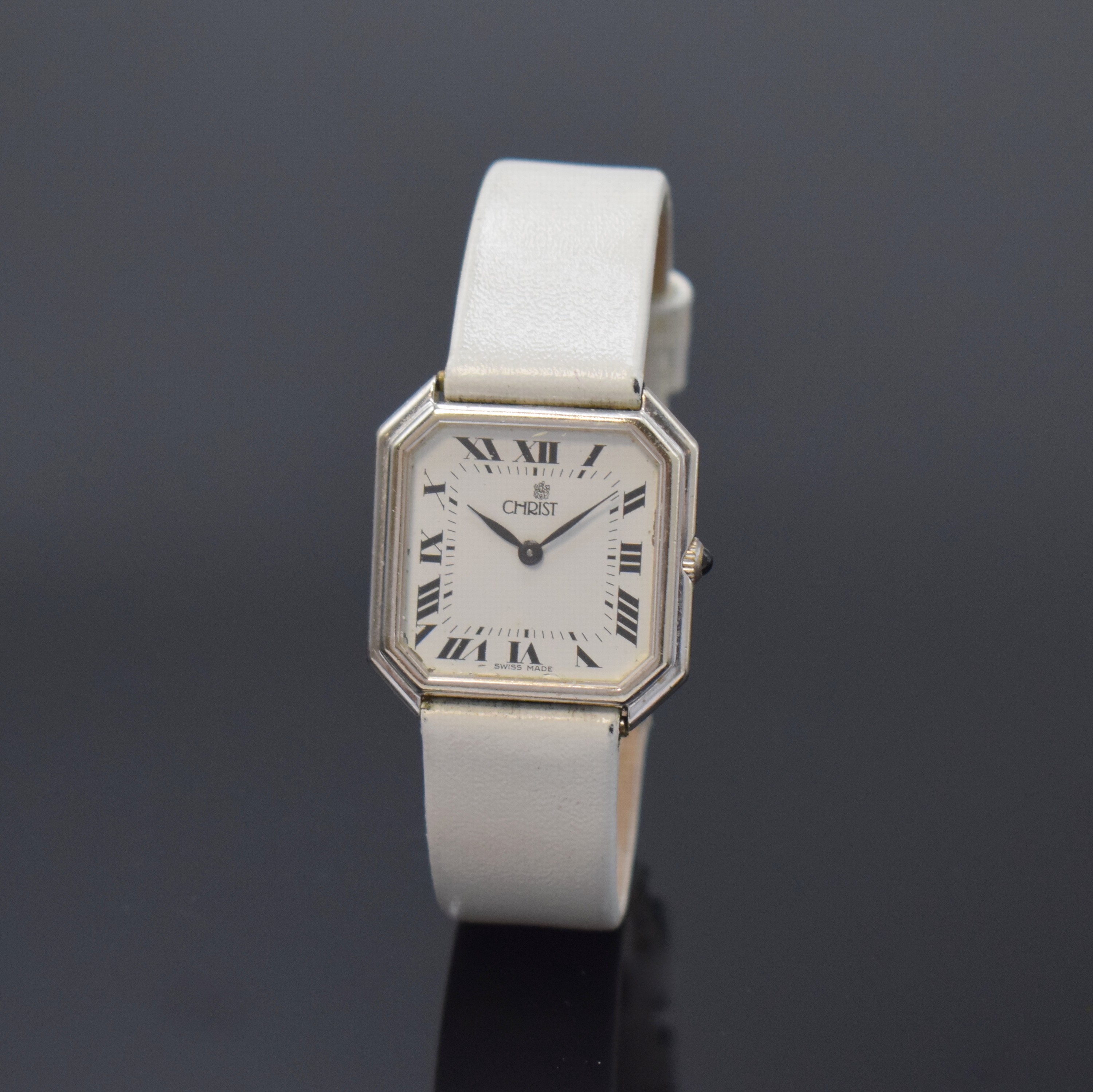 BAUME & MERCIER Damenarmbanduhr in WG 750/000 Referenz 38260, Schweiz um 1980, Handaufzug, Boden aufgedr., Schmuckkrone, weißes Zifferbl. bez. ...