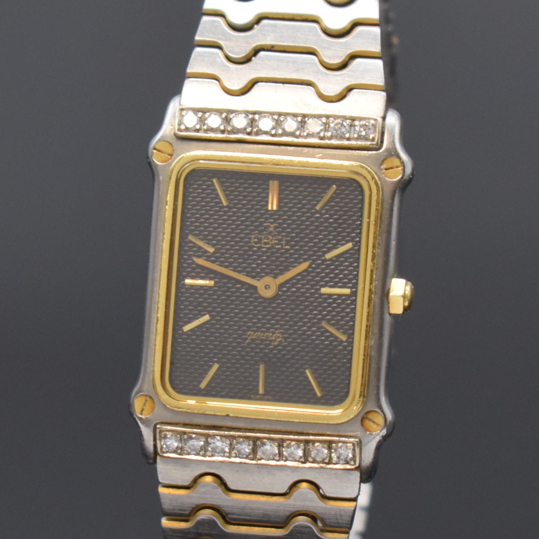 Detail a: EBEL Sport Classic Damenarmbanduhr mit Diamantbesatz Referenz 181901, Schweiz um 1995, quarz, Edelstahl/Gold komb. inkl. orig. Gliederband, Boden ...