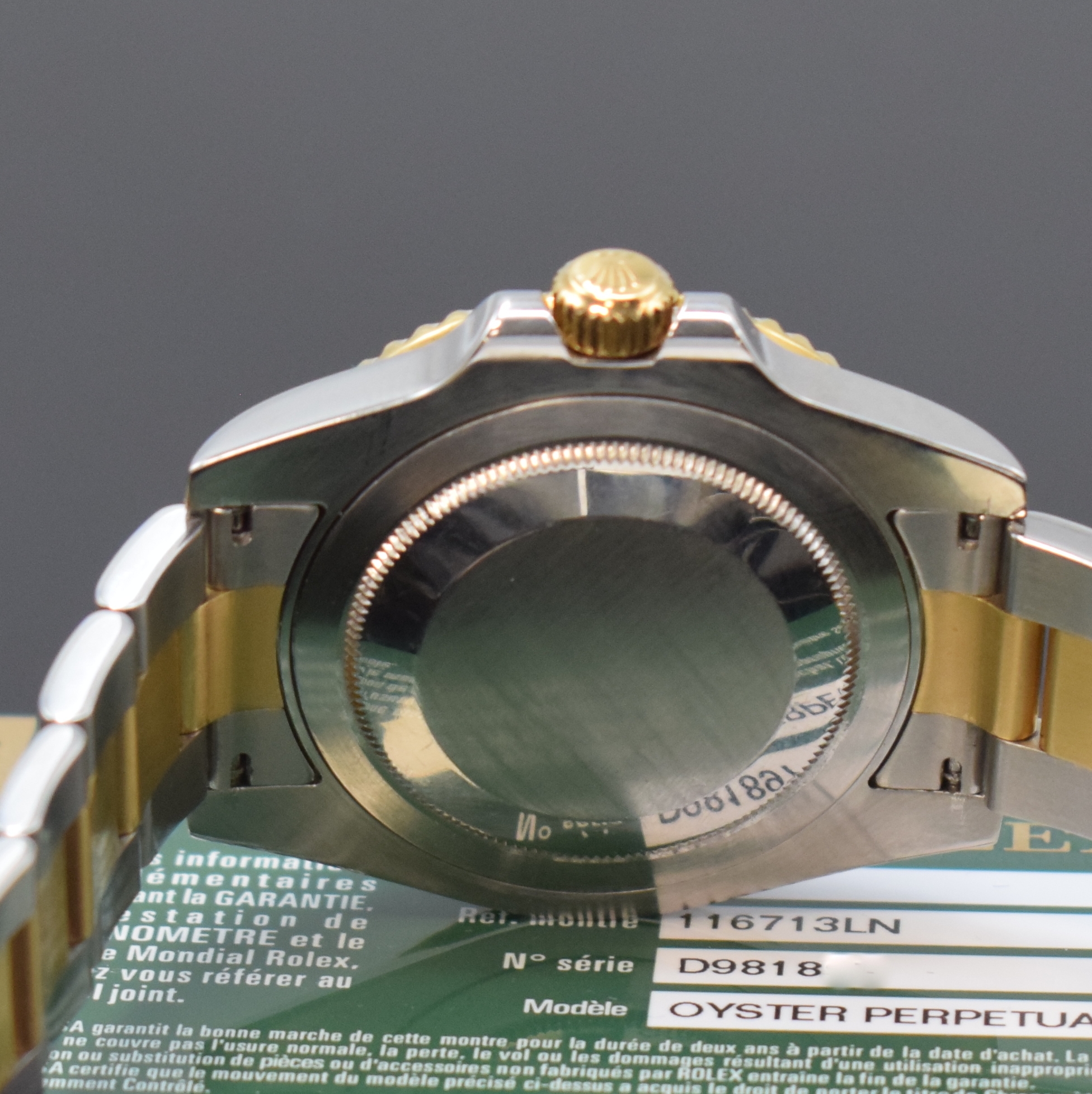 Detail e: ROLEX Herrenarmbanduhr Oyster Perpetual Date GMT-Master II Referenz 116713LN, Automatik, D-Serie, LC 170, Chronometer der Superlative in ...
