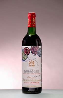 Image 26872430 - 1 Fl. 1978 Chateau Mouton Rotschild, mid.shoulder, Etikett betrieben, Kapsel auf der ...