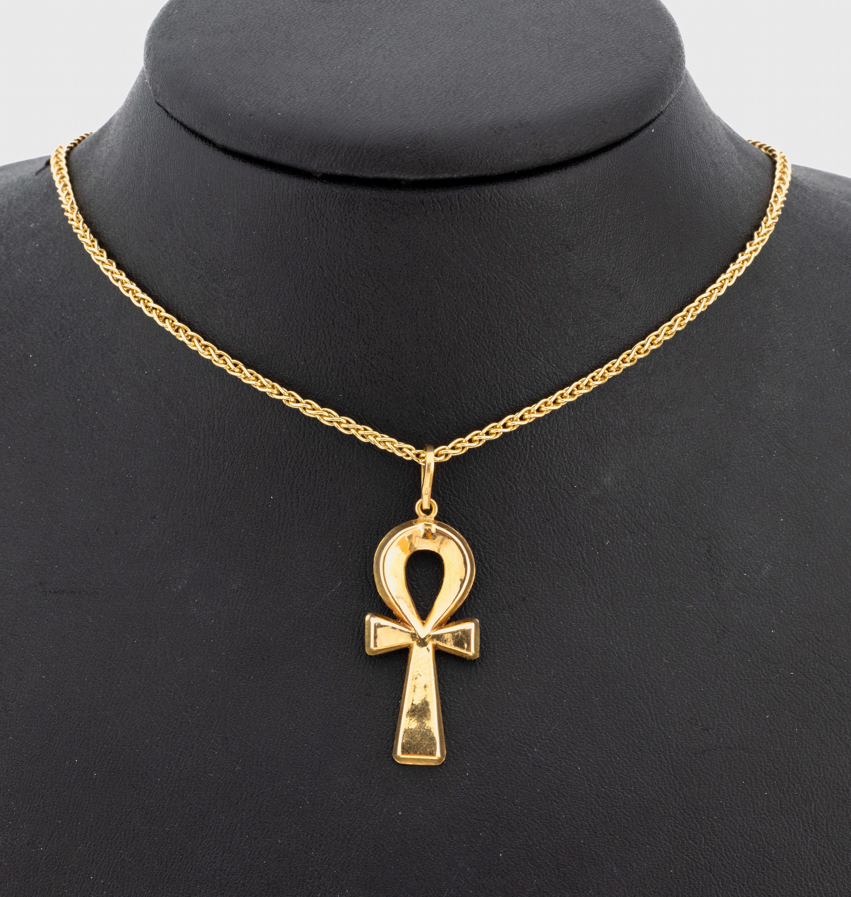 14 kt Gold Anhänger "Anch", GG 585/000, an Kette GG 585/000, L. ca. 41 cm, ca. 9.4 g