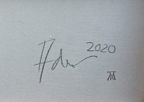 Detail c: Reinhard Ader, geb. 1949 Kaiserslautern, Rot im Raum, Acryl/Lwd, rückseitig betitelt, signiert, dat. 2020 und Monogrammstempel, ca. 105x145, ...