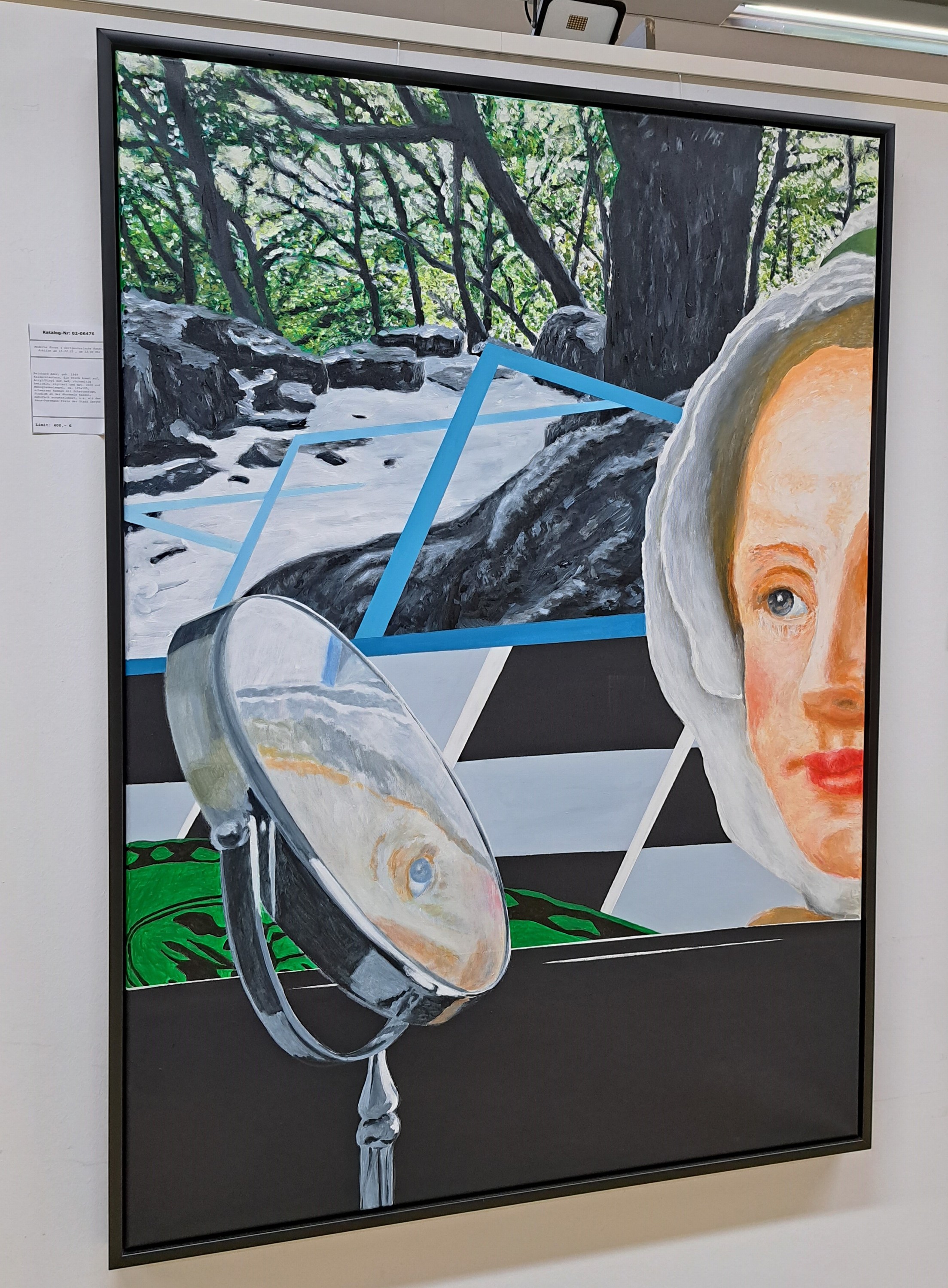 Detail c: Reinhard Ader, geb. 1949 Kaiserslautern, Ein Sturm kommt auf, Acryl/Vinyl auf Lwd, rückseitig betitelt, signiert und dat. 2018 und Monogrammstempel, ...