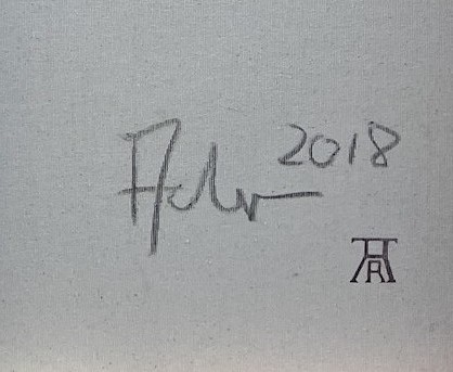 Detail e: Reinhard Ader, geb. 1949 Kaiserslautern, Ein Sturm kommt auf, Acryl/Vinyl auf Lwd, rückseitig betitelt, signiert und dat. 2018 und Monogrammstempel, ...