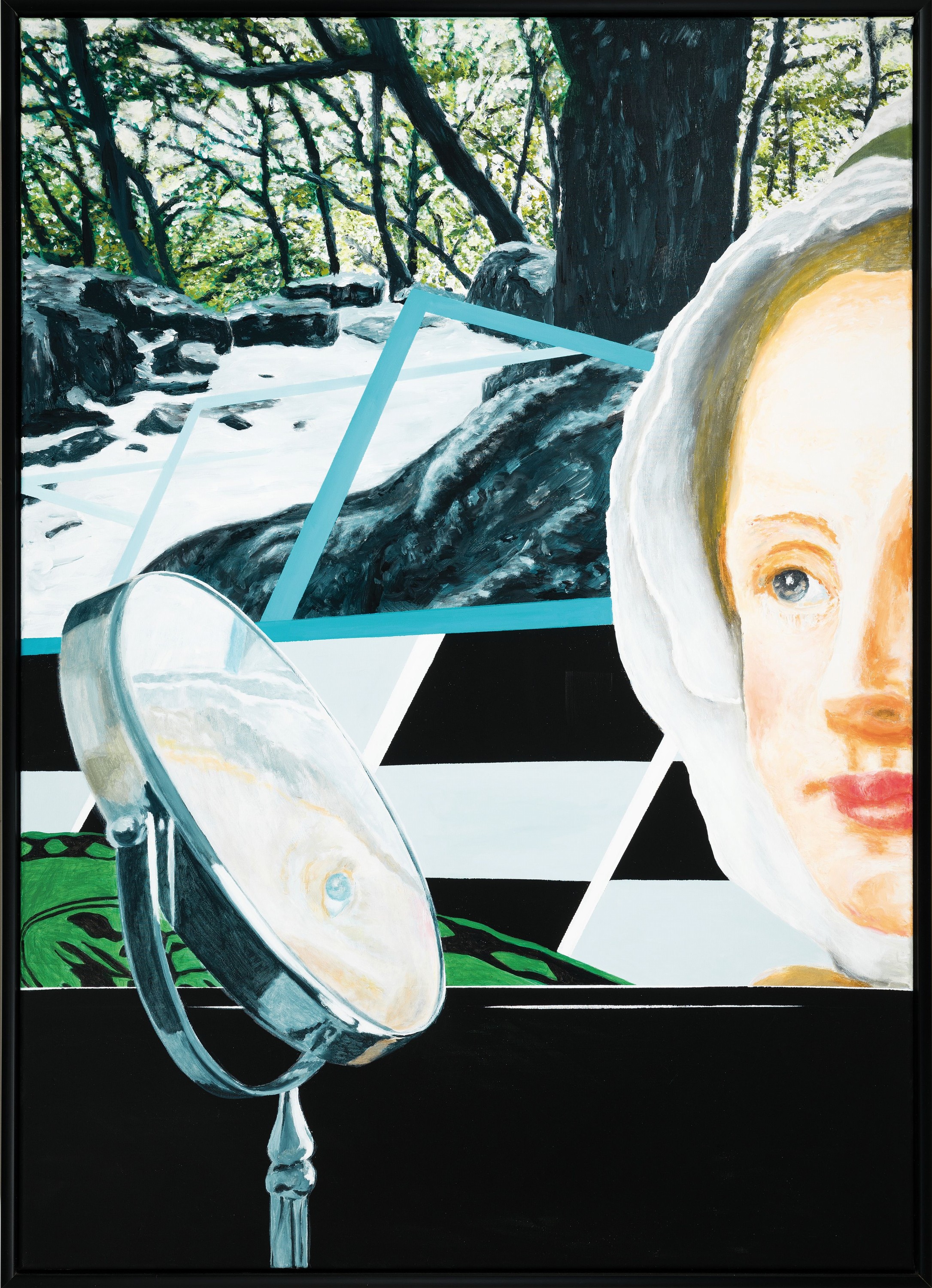 Detail k: Reinhard Ader, geb. 1949 Kaiserslautern, Ein Sturm kommt auf, Acryl/Vinyl auf Lwd, rückseitig betitelt, signiert und dat. 2018 und Monogrammstempel, ...