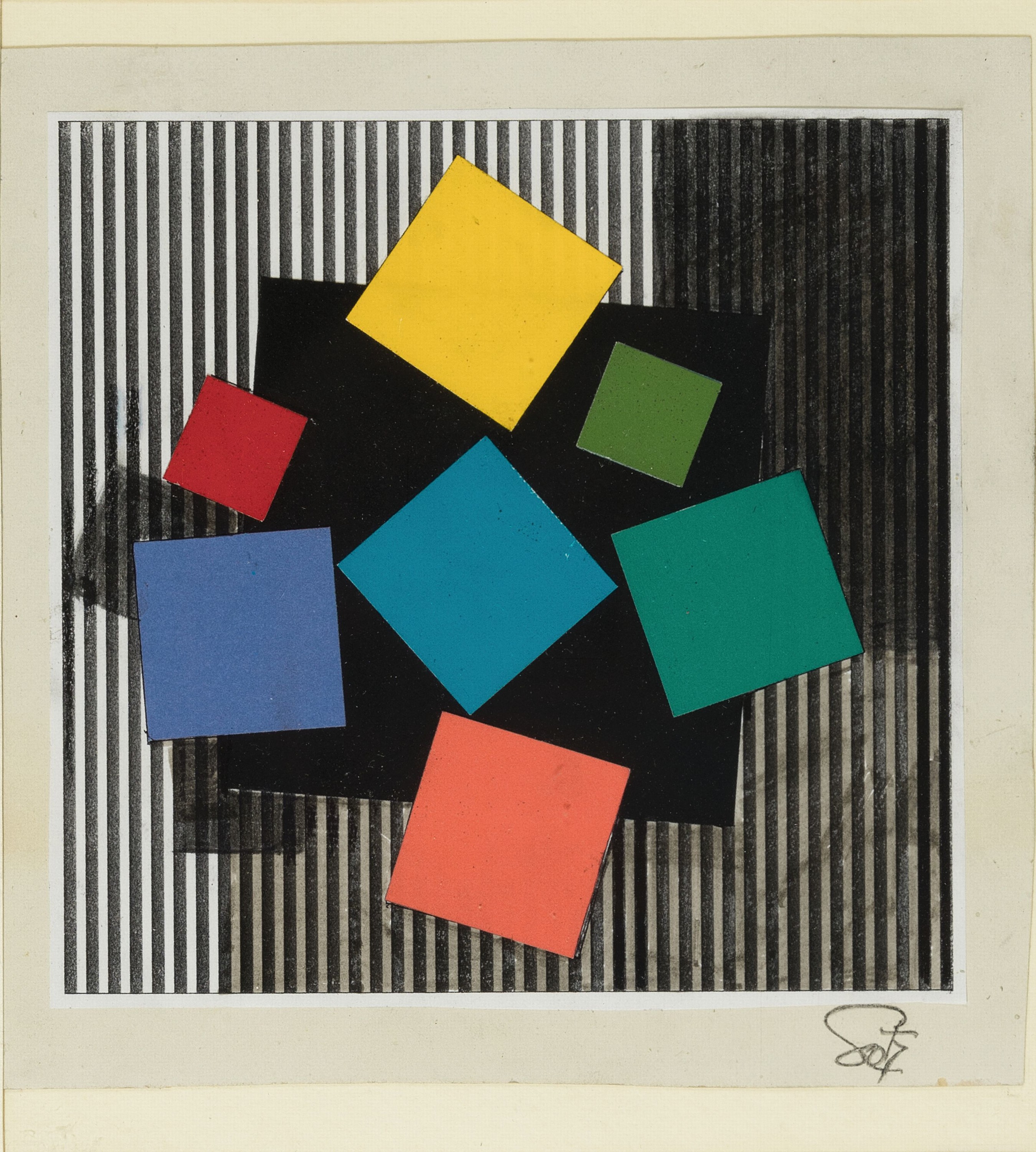 Jesus Rafael Soto 1923-2005, collage-Mischtechnik, collage, im PP unter Schutzfolie verglast und gerahmt, 18.5x18.5cm,Rahmen 44x34cm, Provenienz: ...