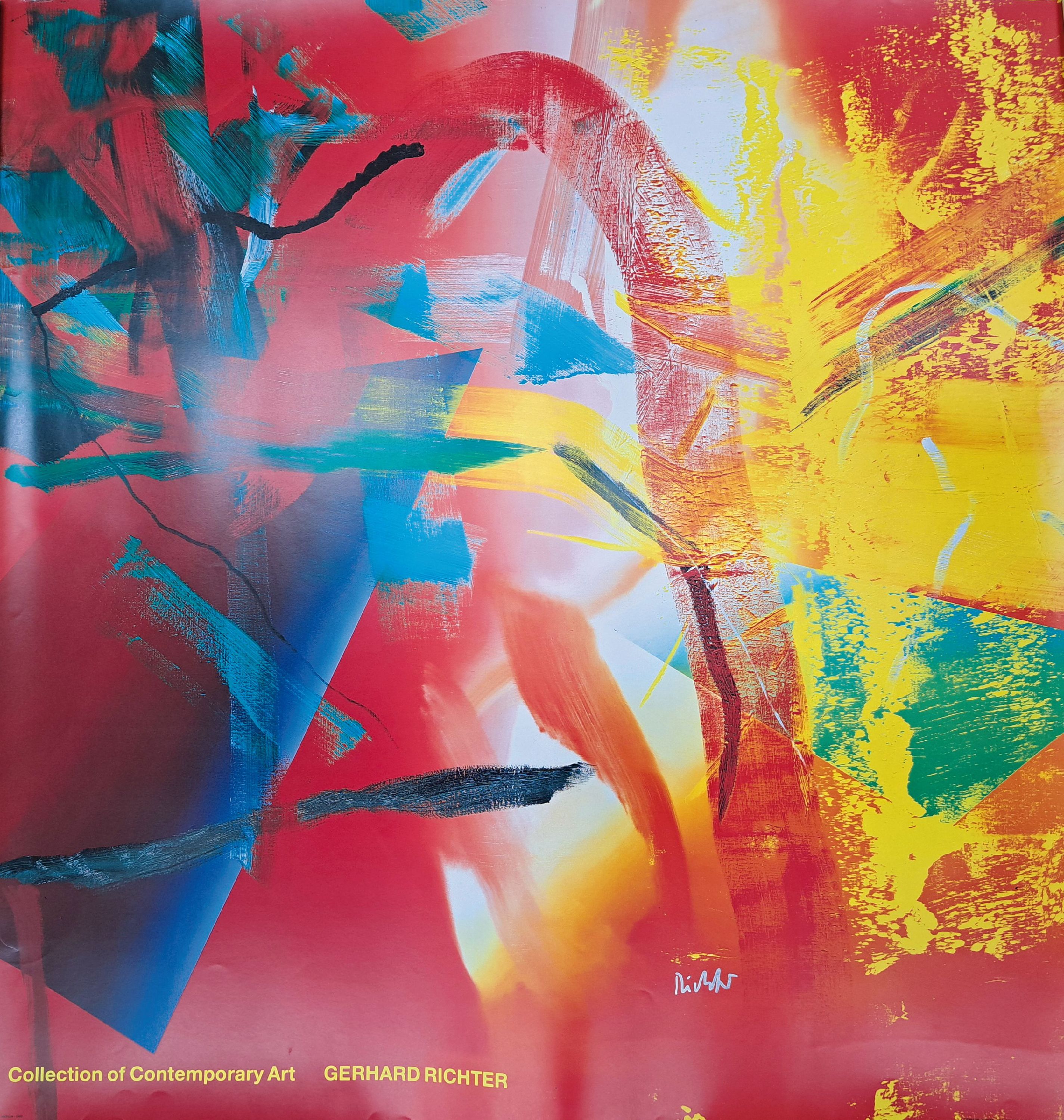 Gerhard Richter, geb. 1932, Titel: Merlin, Farboffset auf glattem Papier, handsign., 1991, ca. 111x115,5 cm, griffknicke sichtbar