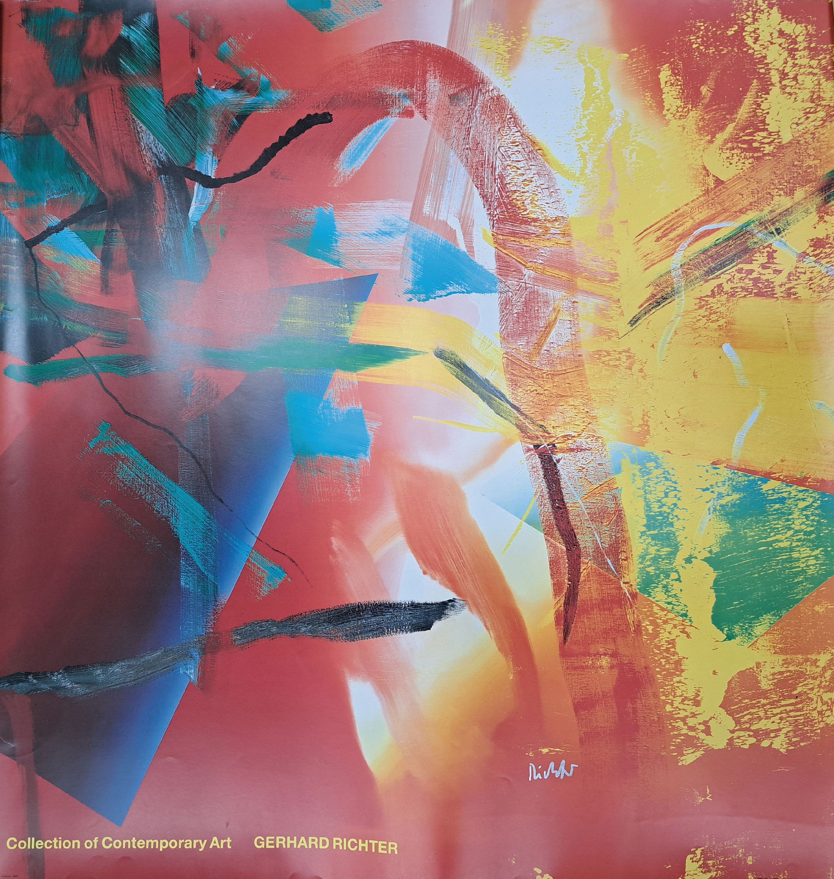 Detail k: Gerhard Richter, geb. 1932, Titel: Merlin, Farboffset auf glattem Papier, handsign., 1991, ca. 111x115,5 cm, griffknicke sichtbar