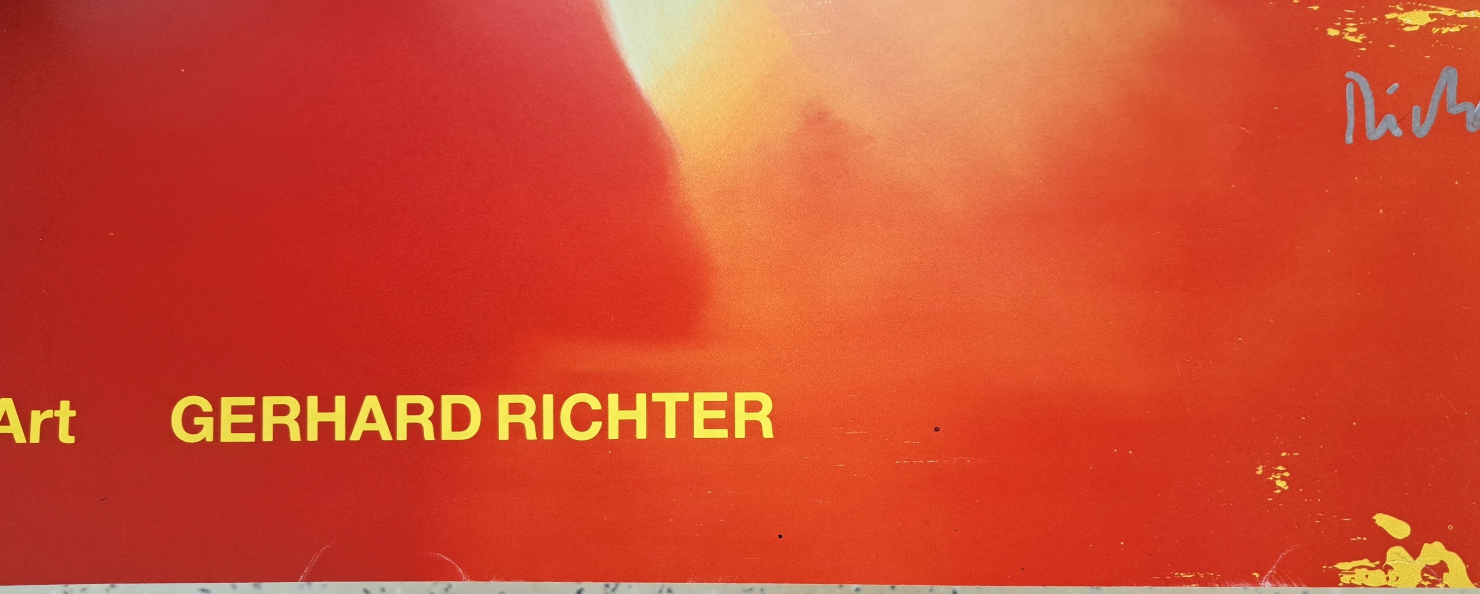 Detail q: Gerhard Richter, geb. 1932, Titel: Merlin, Farboffset auf glattem Papier, handsign., 1991, ca. 111x115,5 cm, griffknicke sichtbar